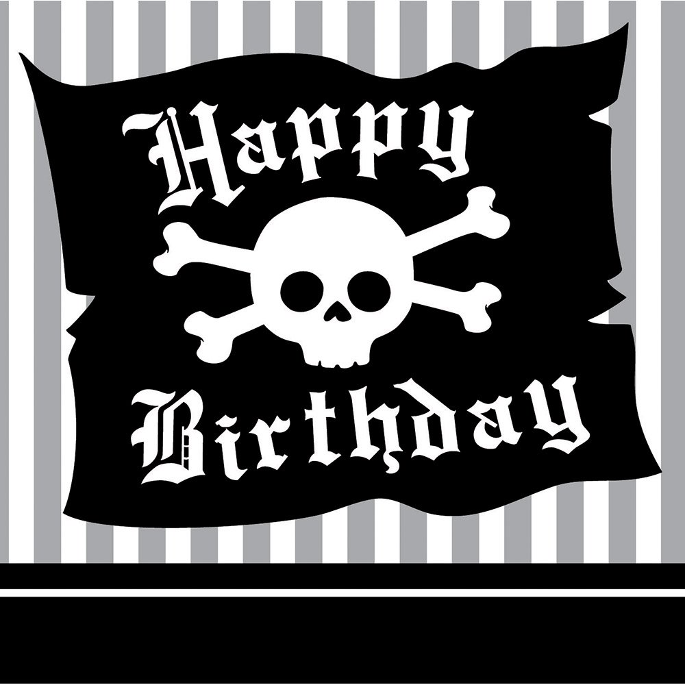 16-Count Pirate Themed Beverage Napkins for Birthday Parties - Perfect for Pirate Party Decorations, Kids Birthday Celebrations & Themed Events