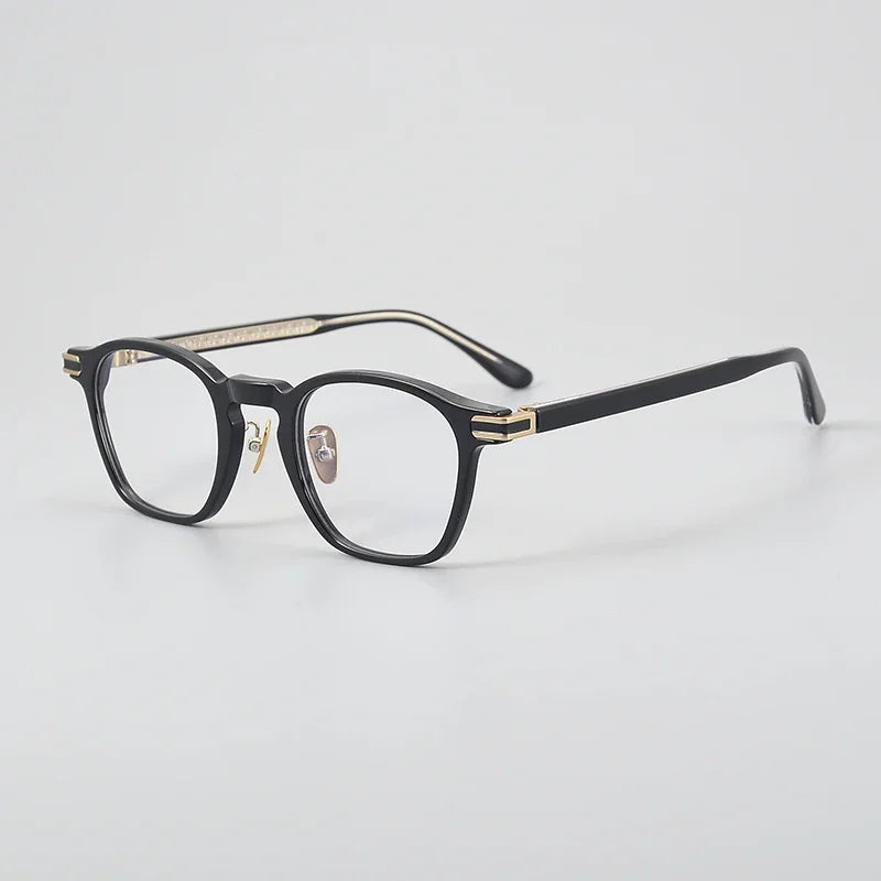Aror Unisex Full Rim Square Acetate Titanium Eyeglasses Frame 49082 - Stylish Lightweight Glasses for Men & Women, Perfect for Reading, Work, and Everyday Fashion