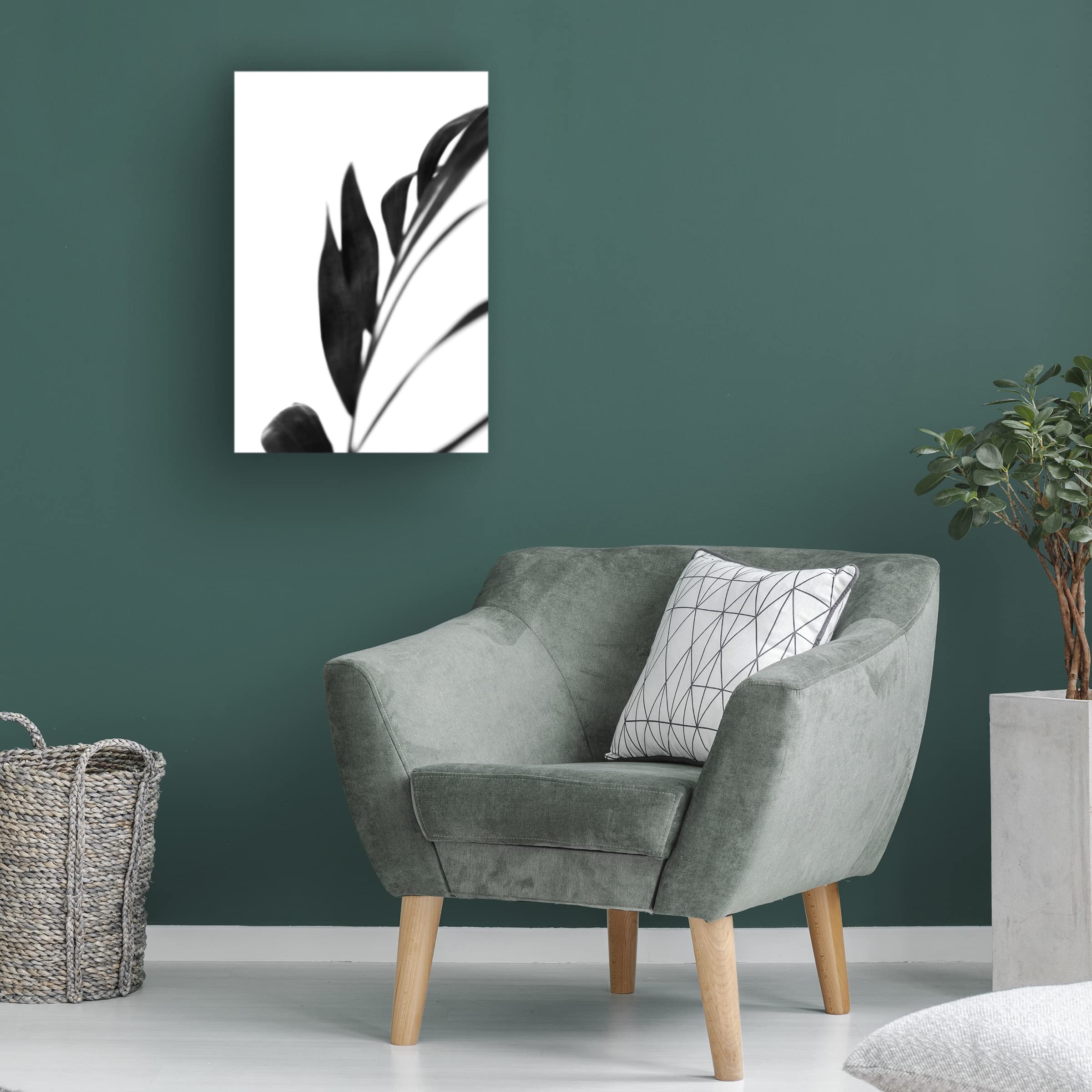 Renee W Stramel 'Black Palms III' Framed Canvas Wall Art Print - Tropical Beach Decor for Living Room, Bedroom & Office