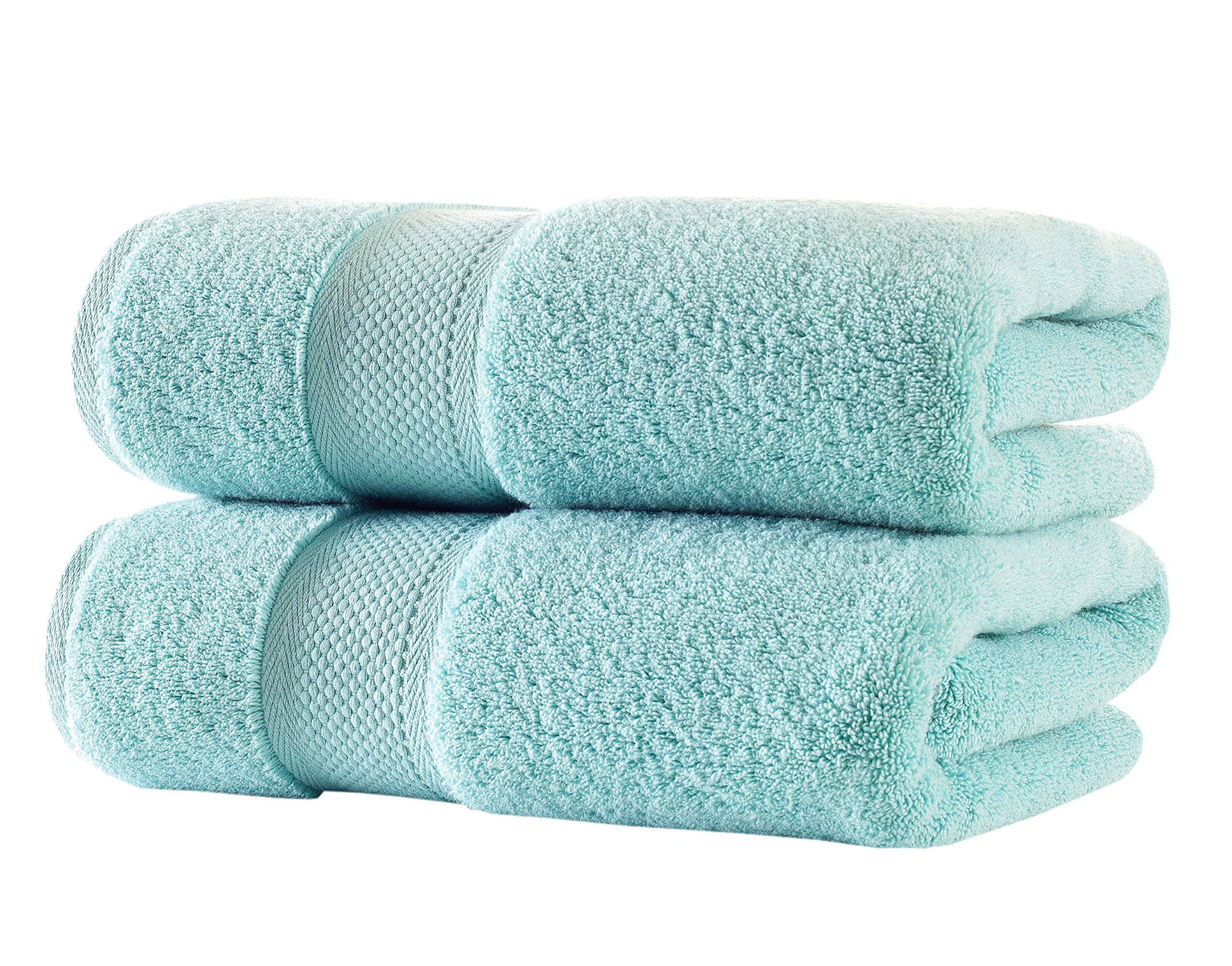 Premium BAGNO MILANO Turkish Cotton Bath Towels Set - Ultra Soft, Plush & Quick-Drying Luxury Towels Made in Turkey (Mint Green, 2-Piece Set) for Spa, Beach & Bathroom Use