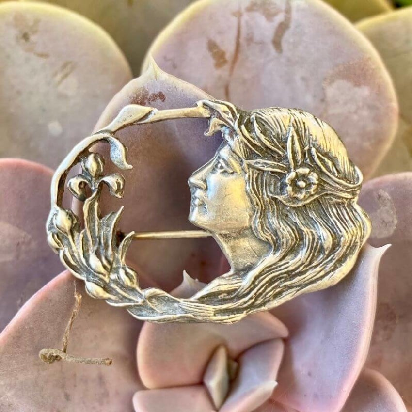 Vintage Sterling Silver Goddess Brooch - Elegant Pin for Women, Perfect for Jackets, Scarves, Blazers & Special Occasions
