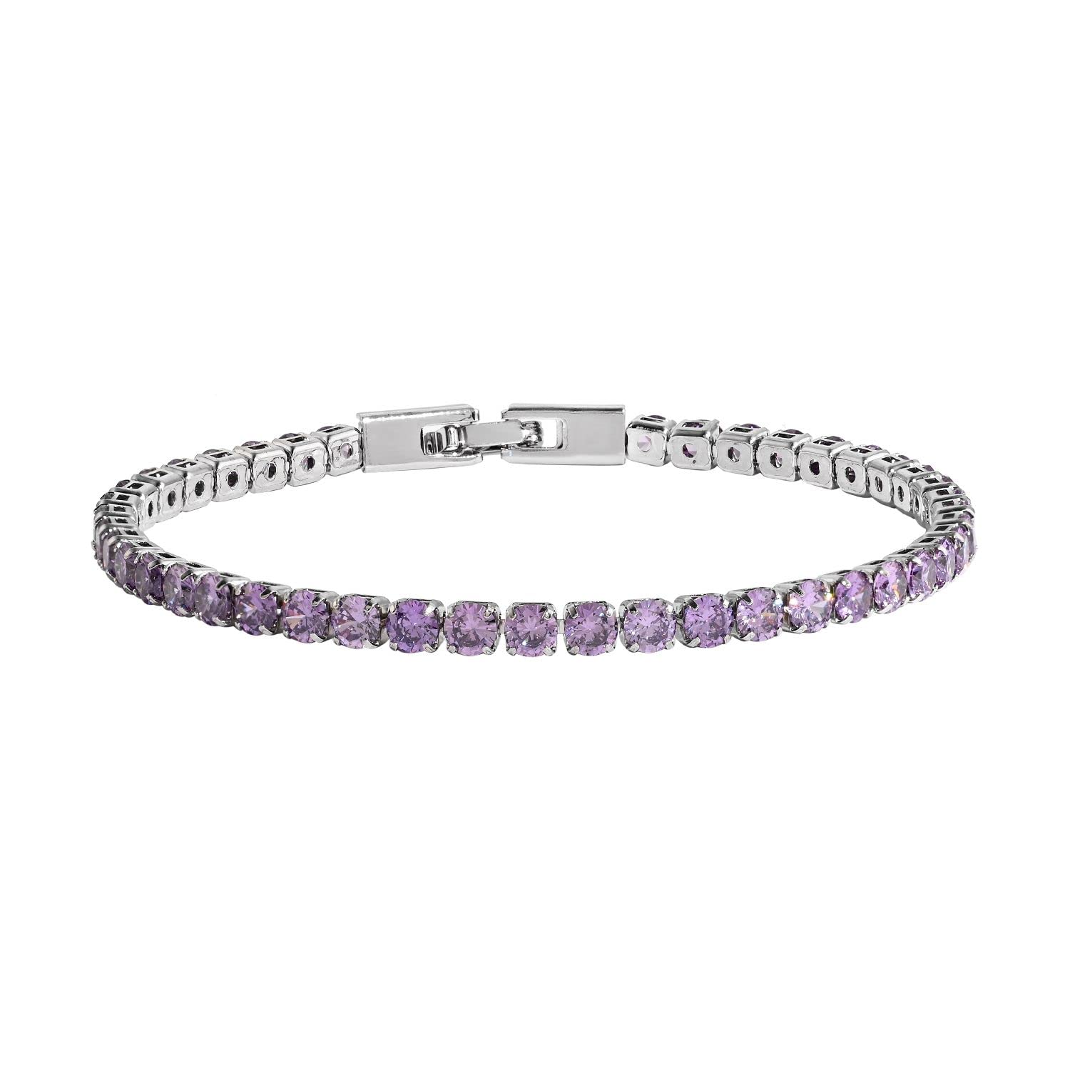 Shop LC Genuine Cubic Zirconia Tennis Bracelet for Women - Elegant 925 Sterling Silver Jewelry, Perfect Graduation Gift & Anniversary Present | Ideal for Parties, Weddings, and Formal Occasions
