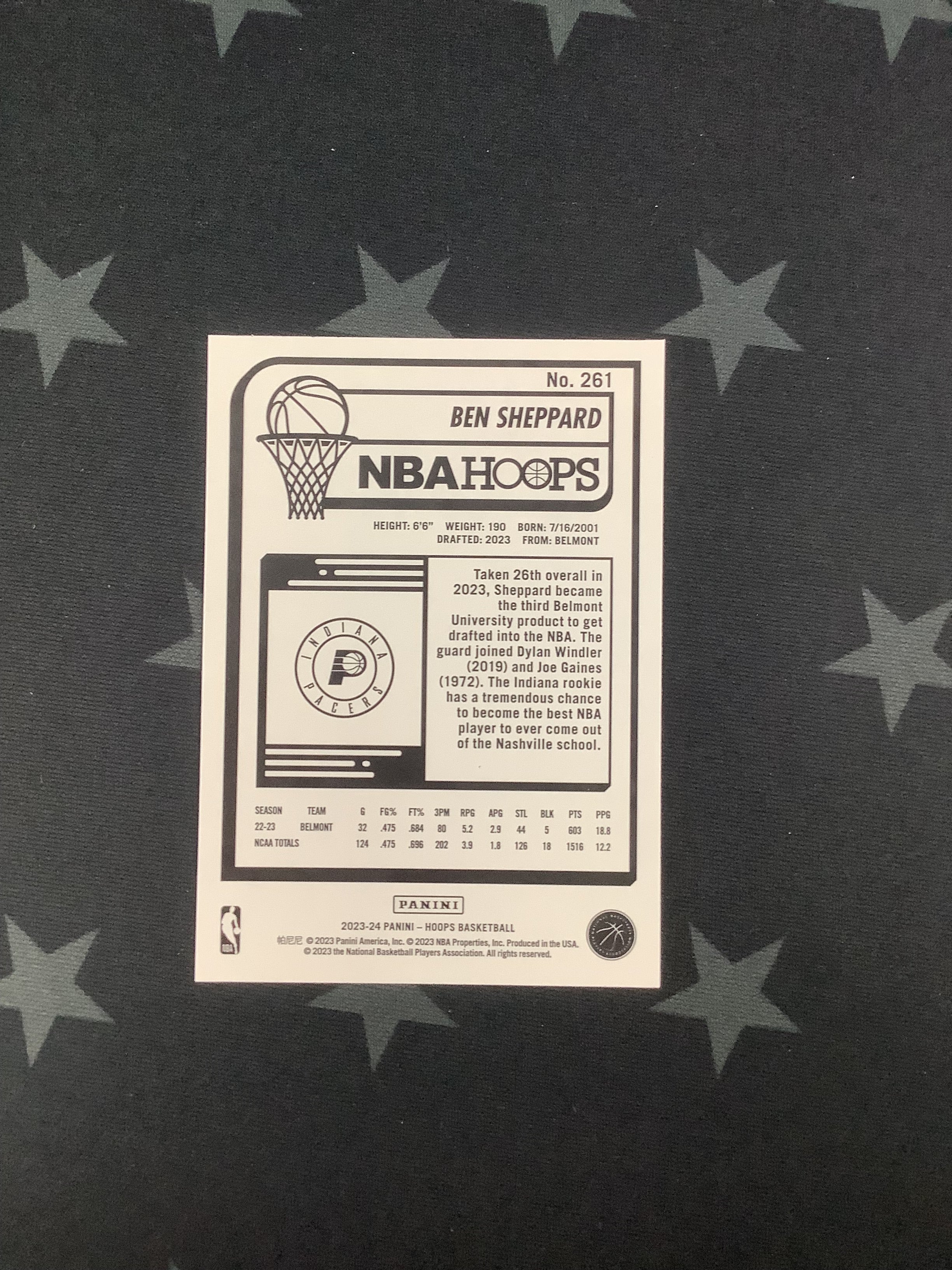 2023-24 Panini NBA Hoops Ben Sheppard Hyper Blue Asia Rookie Basketball Trading Card - Perfect for Collectors, Investors & NBA Fans