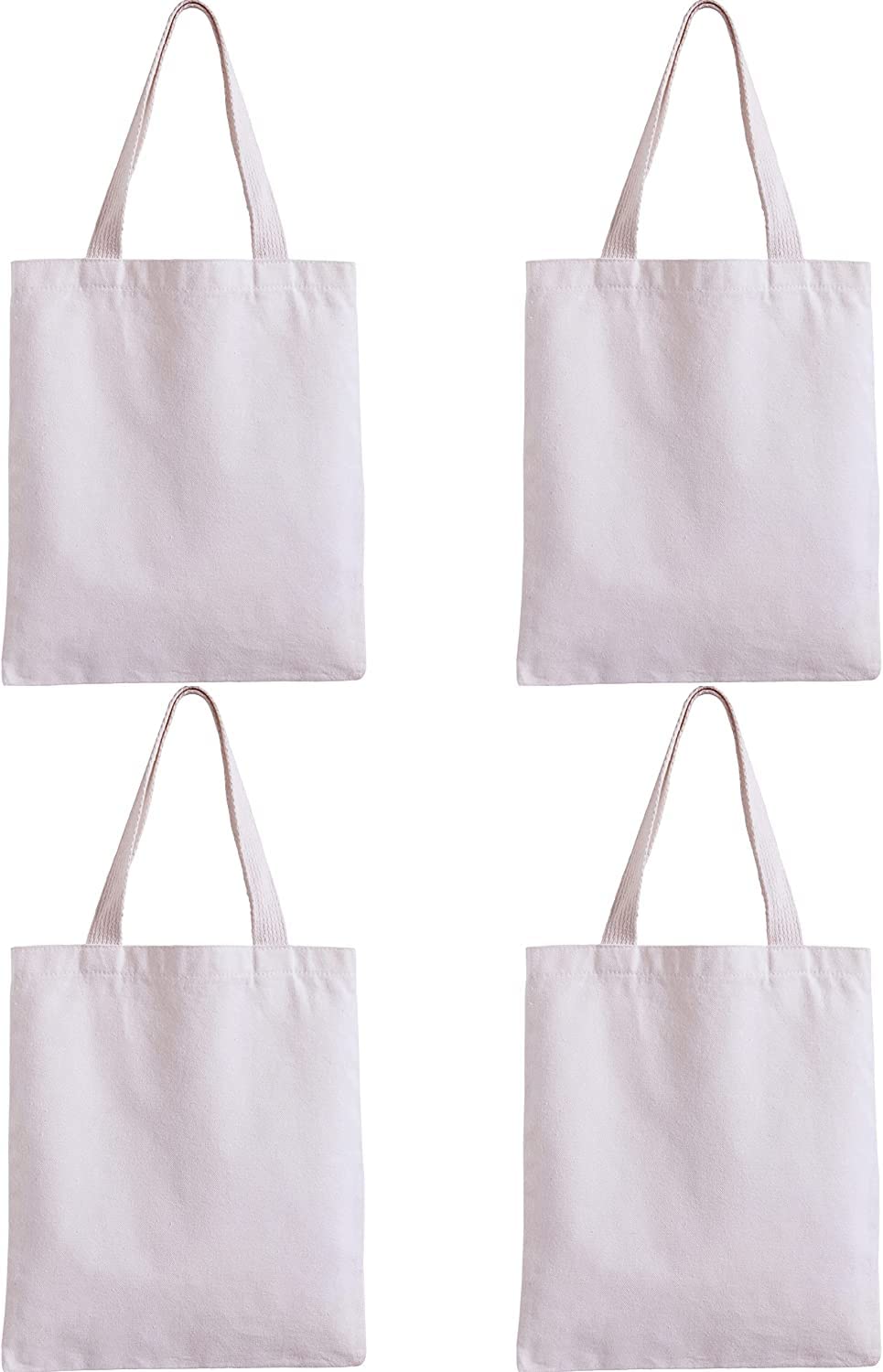 GIFTEXPRESS 8x8 Inch Mini Natural Canvas Tote Bag - Eco-Friendly Reusable Shopping Bag for Groceries, Beach, Picnic & Party Favors | Craft Bags for DIY Projects & Gift Giving
