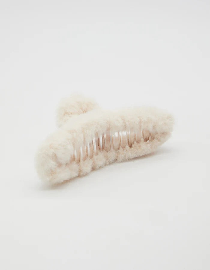 Fluffy White Hair Clips for Women - Non-Slip Hair Grip for Ponytails, Braids & Updos - Perfect for School, Work & Special Occasions