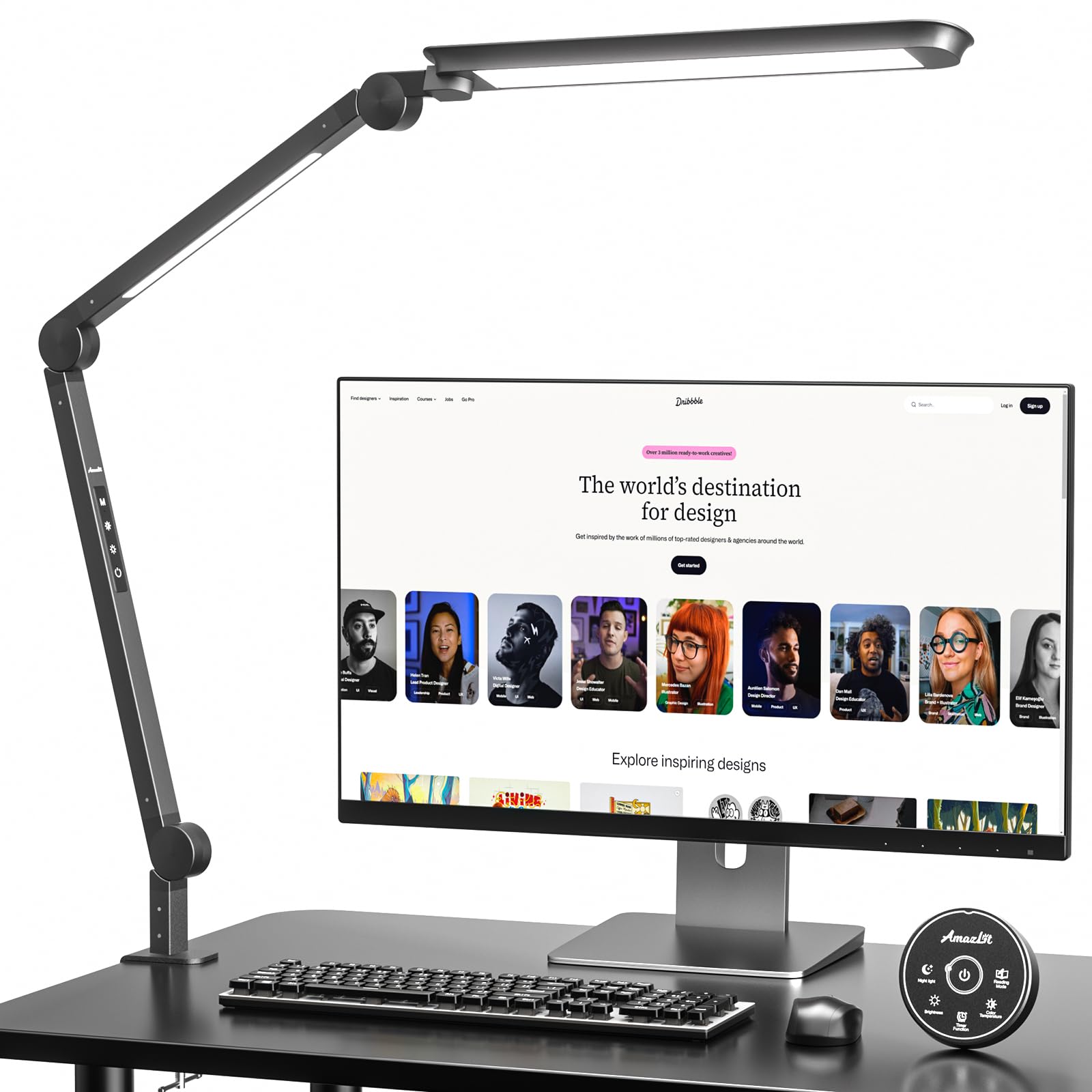 16W LED Desk Lamp with Clamp - Adjustable Color Temperature & Stepless Dimming, Memory & Timer Function - Perfect for Home Office, Study, Work & Reading Lighting Needs
