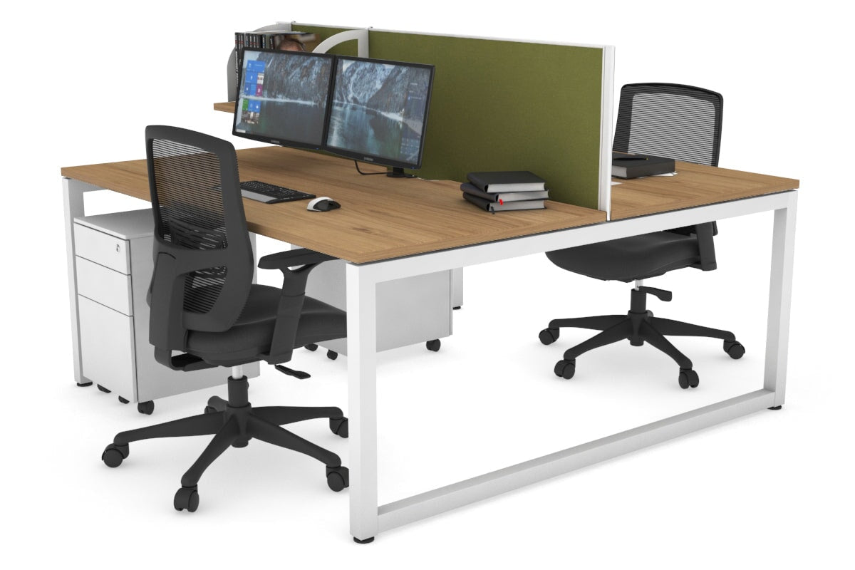 Quadro Loop Legs 2-Person Office Workstation - 1800L x 800W with Cable Management | Modern Shared Desk for Coworking Spaces & Home Offices