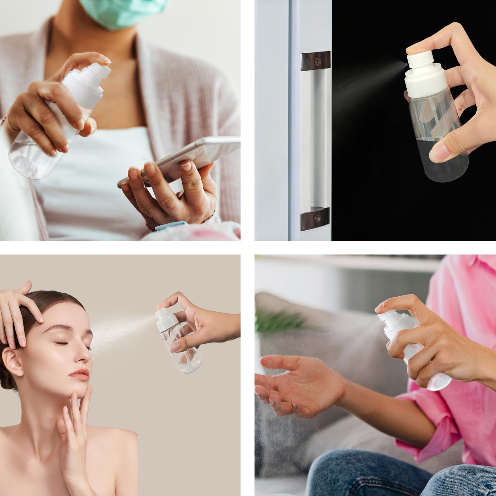 100ml Travel Size Spray Bottle - Clear Plastic Leak-Proof Refillable Container for Beauty Essentials, Hair Care, Skincare & Cleaning Solutions - Perfect for Home, Gym, Travel & On-The-Go Use