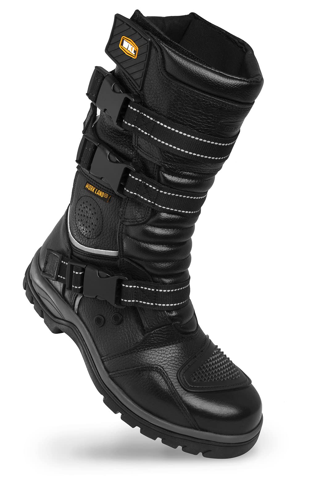 WORKLAND 77415 Men's Motorcycle Boots - Leather Riding Boots with Protective Features, Slip-Resistant Rubber Sole & Reflective Design - Durable Work Boots for Motorcycle Enthusiasts - Perfect for Long Rides, Commuting & Outdoor Adventures
