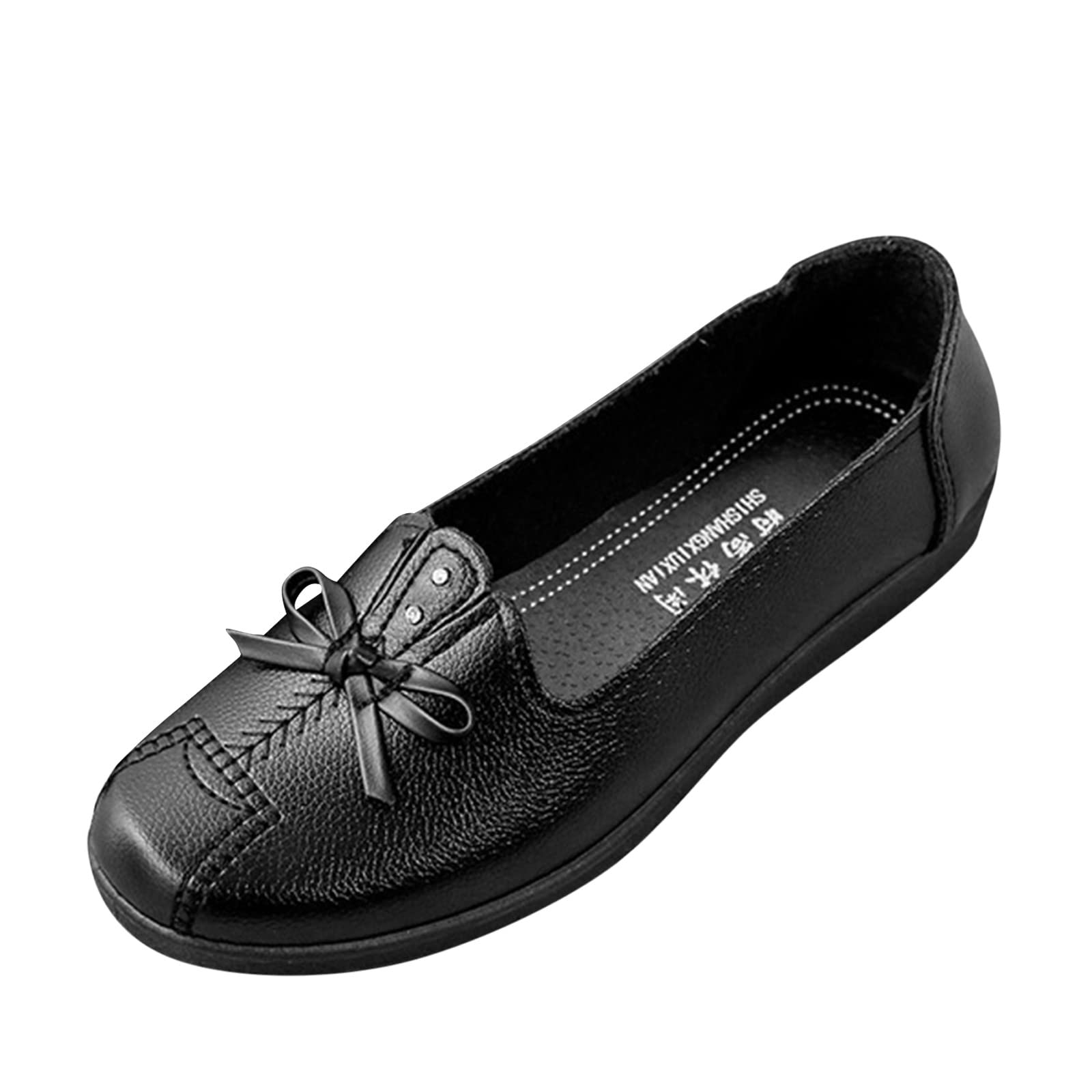 Women's Casual Sneakers - Comfortable Slip-On Flats with Round Toe & Bow Detail | Perfect for Walking, Work & Everyday Wear