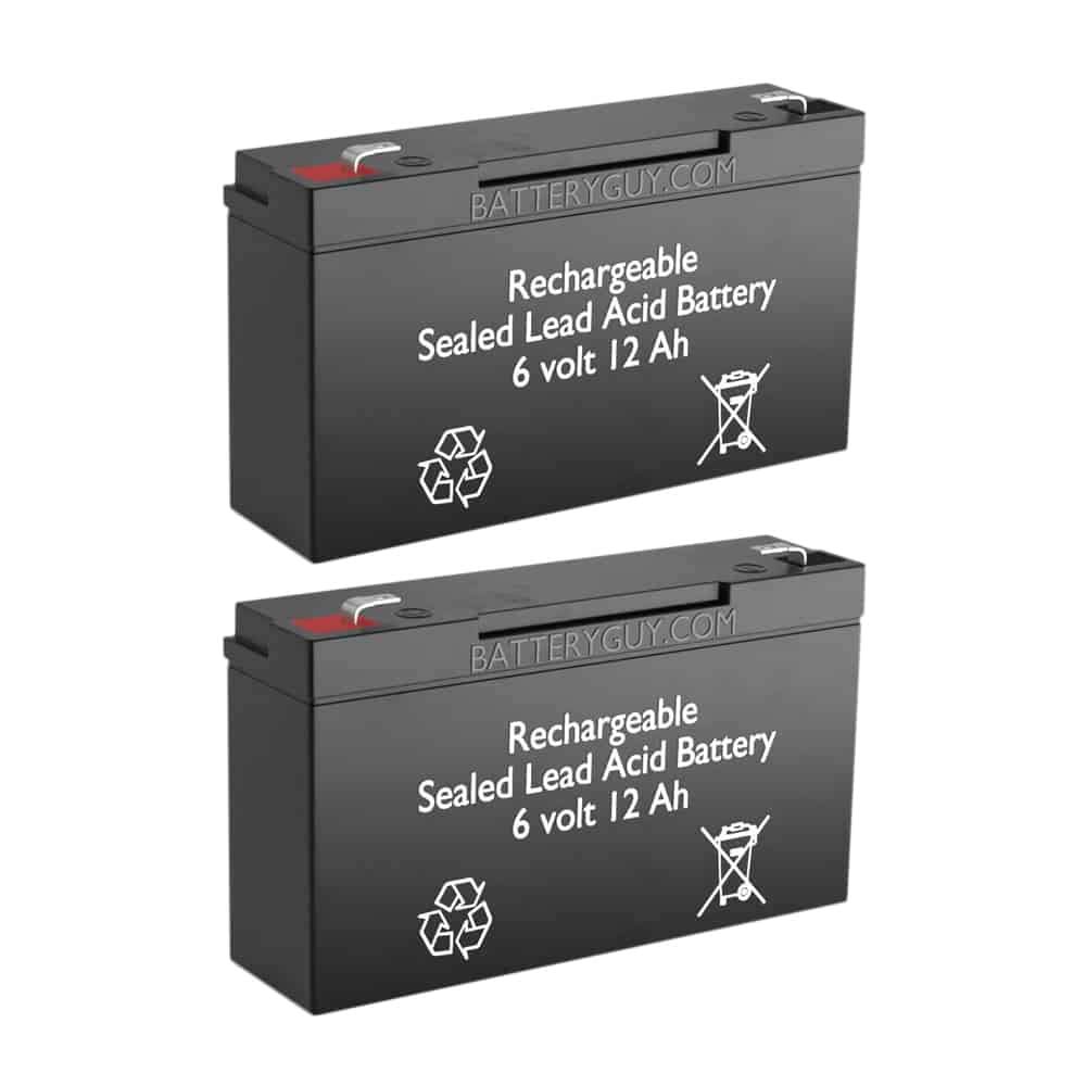 06120 Replacement 6V 12Ah SLA Batteries (2-Pack) - Sealed Lead Acid Rechargeable Battery for Emergency Lights, Security Systems & Power Backup - Compatible with Brand Equivalent Models