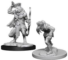 D&D Wererat & Weretiger Unpainted Miniatures for Tabletop RPG Gaming - Fantasy Roleplaying Game Mini Figures for Dungeons & Dragons Campaigns