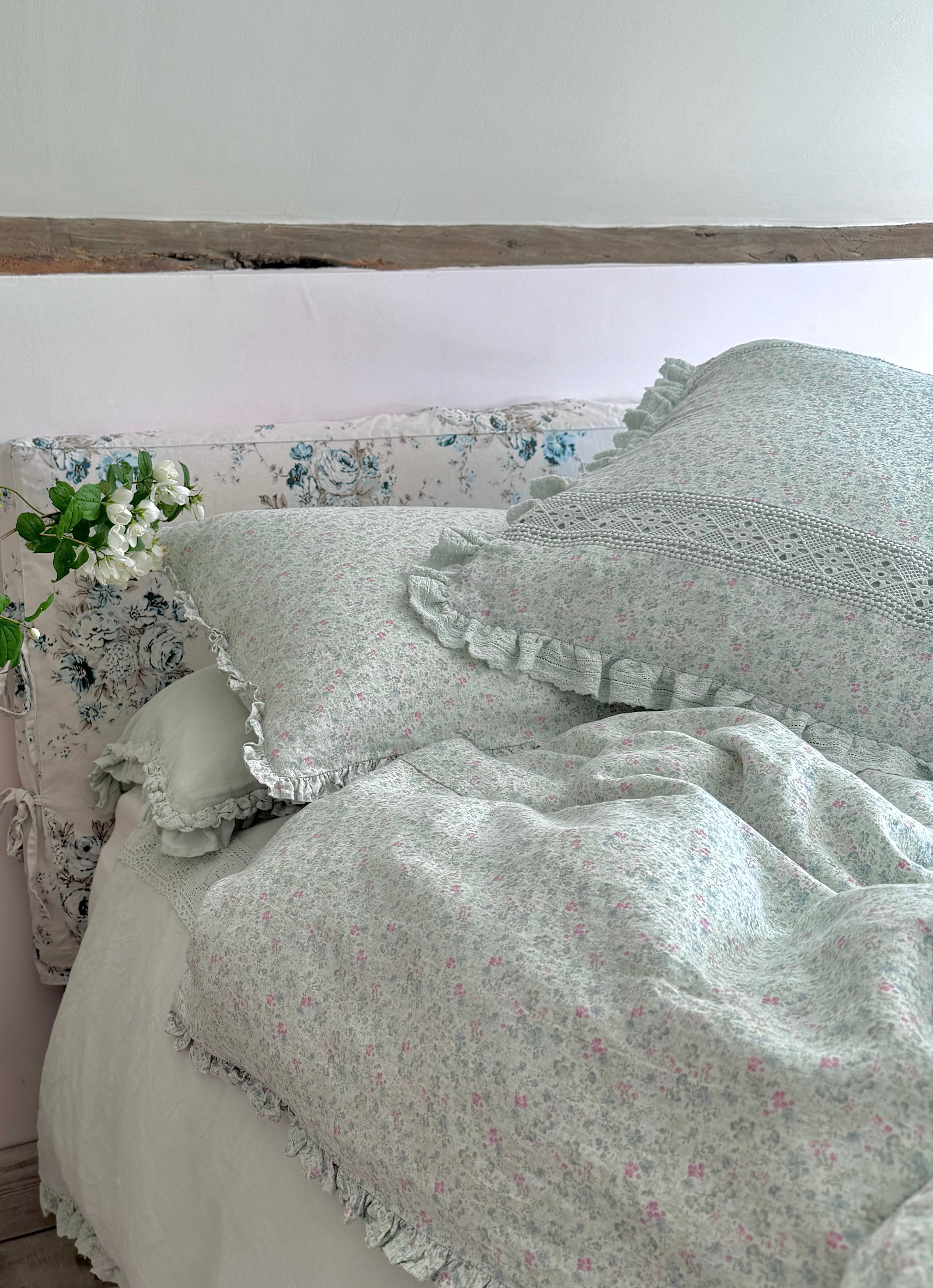 Rachel Ashwell® Petula Linen Bedding Set - Premium Soft 100% Flax Linen Sheets & Duvet Cover - Breathable Bed Linens for All Seasons - Perfect for Master Bedroom, Guest Room & Vacation Homes