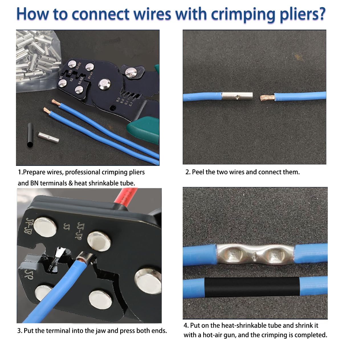 120 Pcs 26-22 AWG Non Insulated Butt Connectors, Seamless Crimp Terminals for Electrical Wiring - Automotive, Marine & DIY Electrical Projects