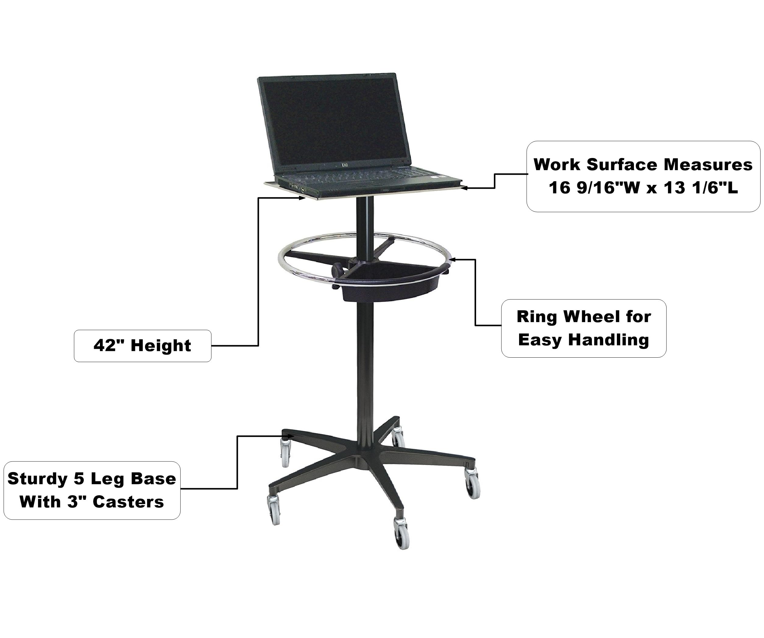 Omnimed Adjustable Laptop Stand for Desk - Ergonomic Computer Riser with Ventilation, Portable Laptop Holder for Home Office, Work, Study & Travel (Fits 10-17 Inch Notebooks)