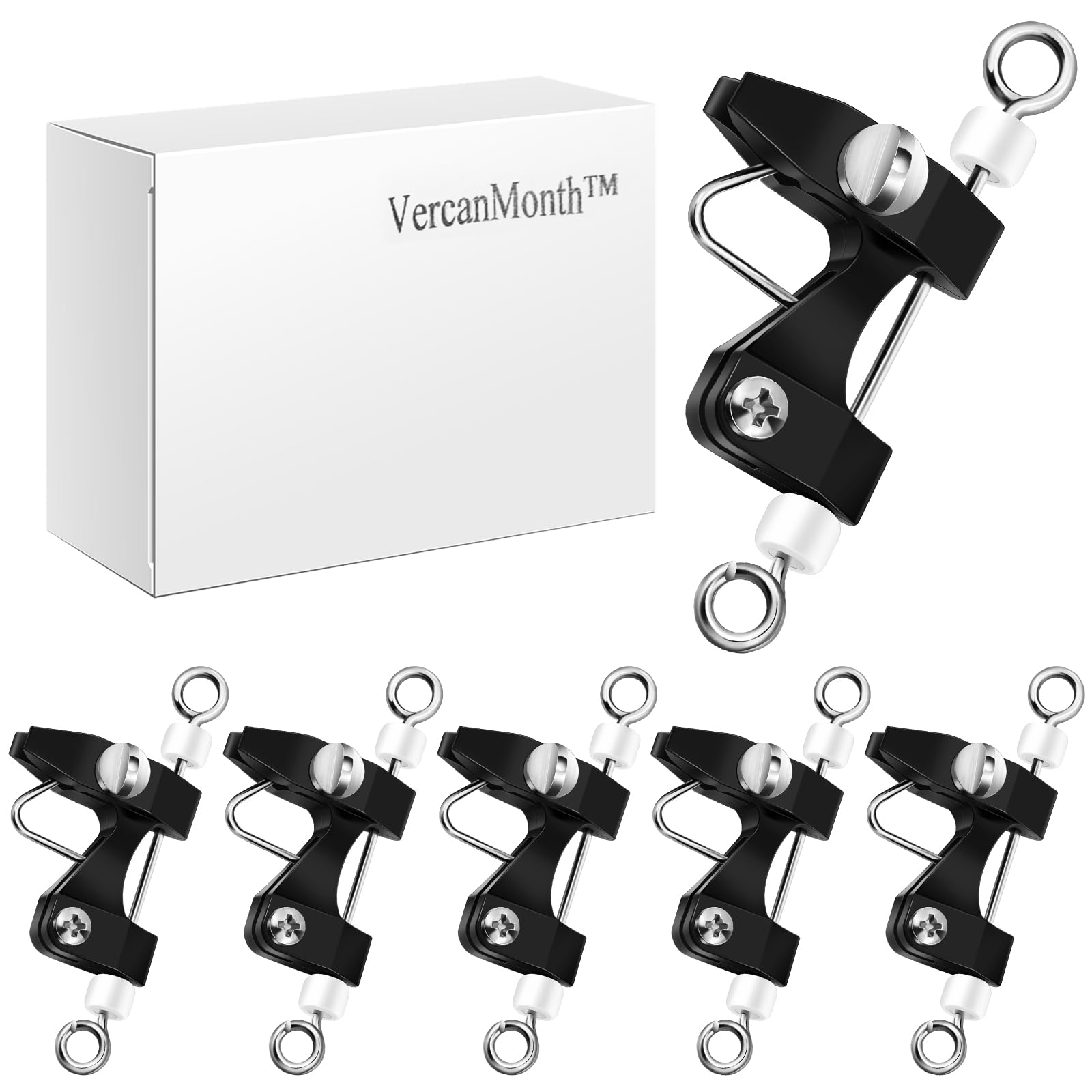 6 Pcs Adjustable Tension Outrigger Release Clips - Heavy Duty Downrigger Fishing Clips for Trolling, Offshore & Kite Fishing | Perfect for Saltwater & Deep Sea Fishing Accessories