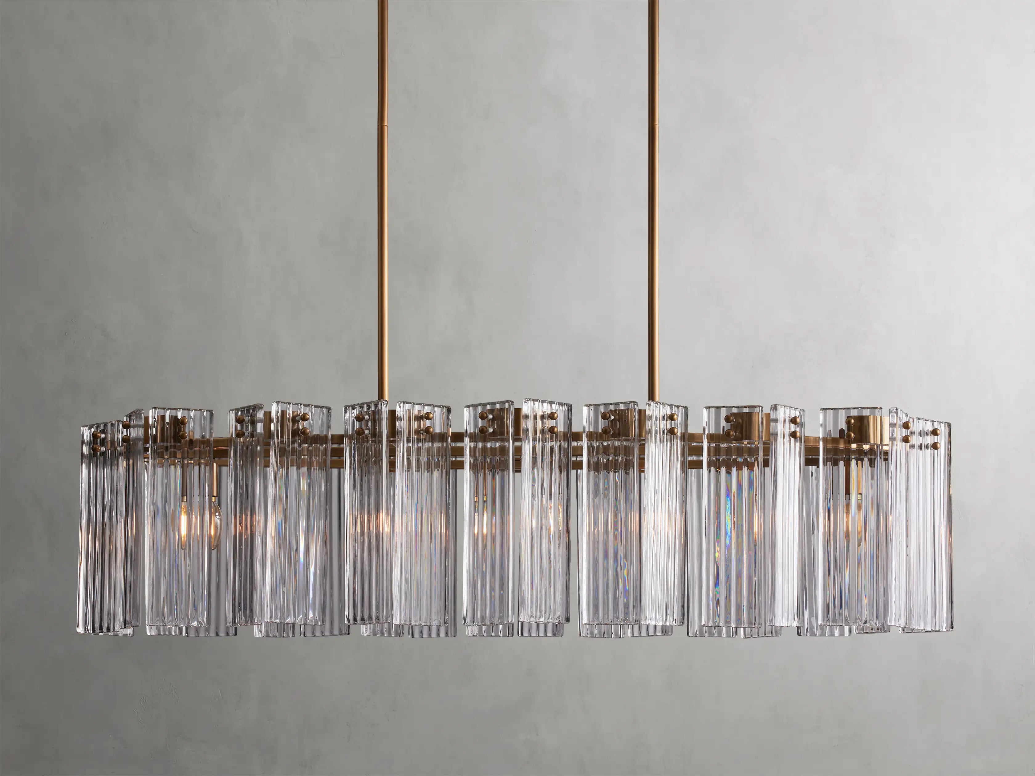 Delsie Oval Chandelier 51'' 63'' 72'' - Modern Crystal Ceiling Light Fixture for Dining Room, Living Room & Bedroom Lighting