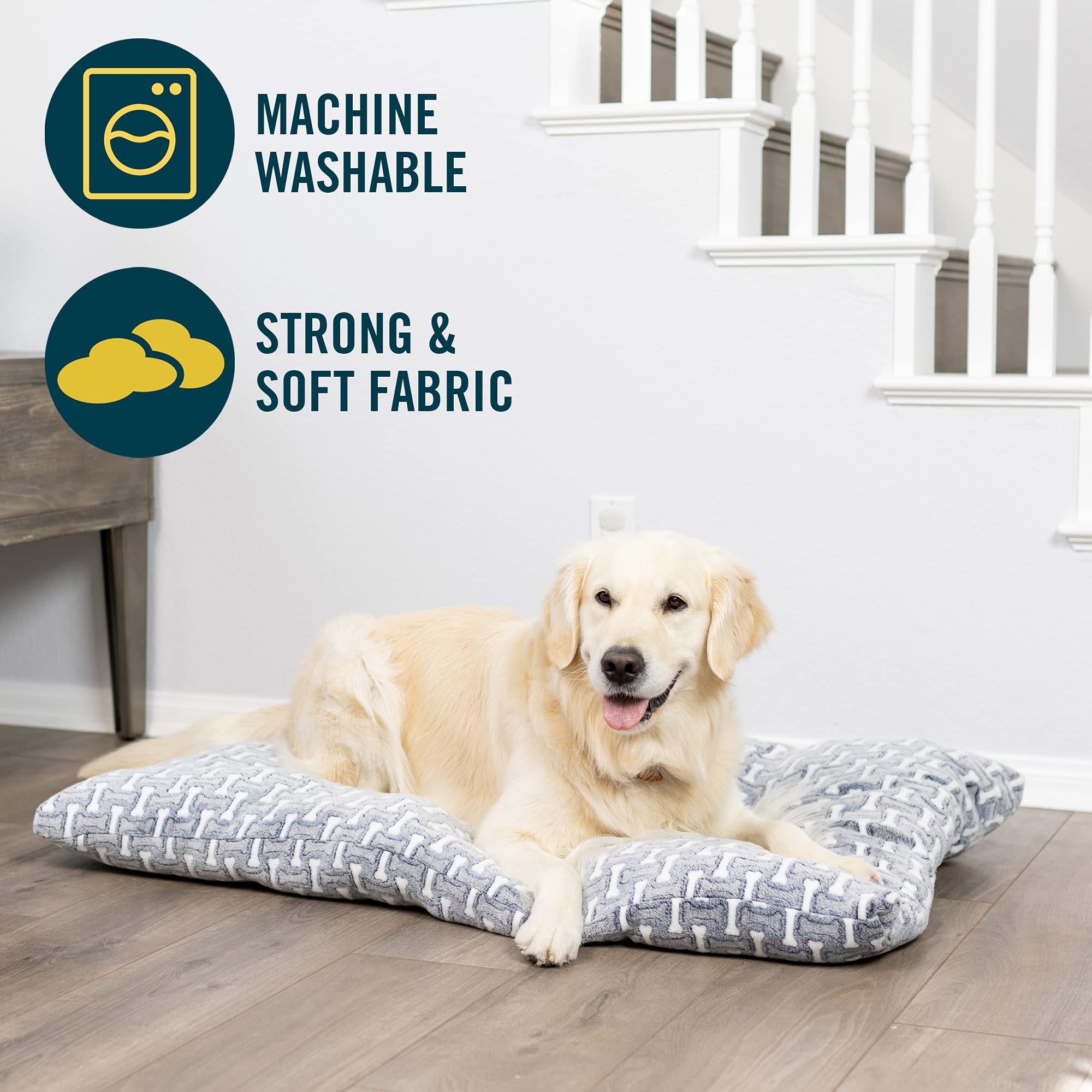 Premium Plush Washable Dog Bed Mat - Extra Large 28