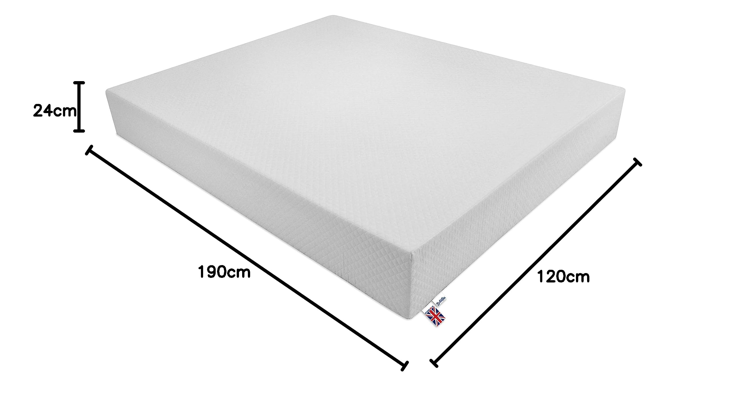 Baldiflex Emporio - 120x190x24cm Orthopedic Hybrid Mattress with Pocket Springs & Memory Foam, Removable Zip Cover - Perfect for Back Pain Relief, Guest Beds & Small Bedrooms