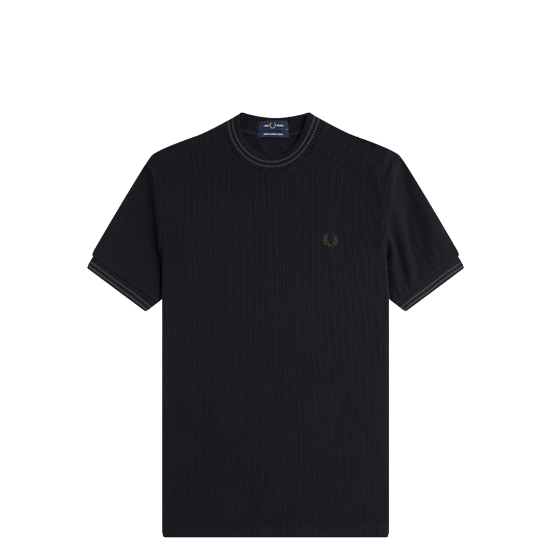 Ribbed Jersey T-Shirt for Men - Soft Stretch Black Tee - Casual & Comfortable Everyday Wear