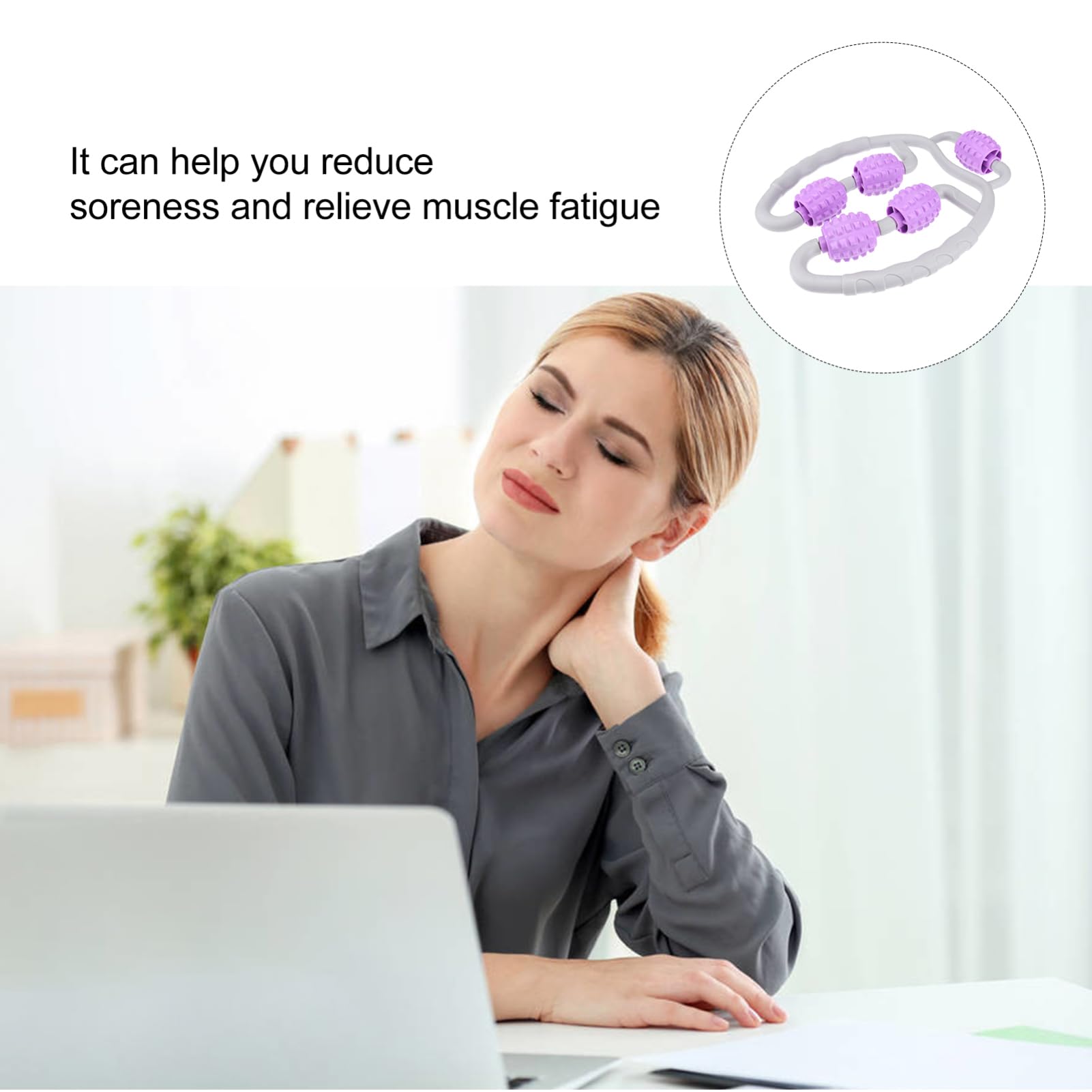 FOYTOKI Leg Massage Roller - Sports Recovery & Muscle Relaxation Wheel - Purple Foam Roller for Athletes, Runners & Fitness Enthusiasts - Perfect for Post-Workout Recovery, Yoga & Pain Relief