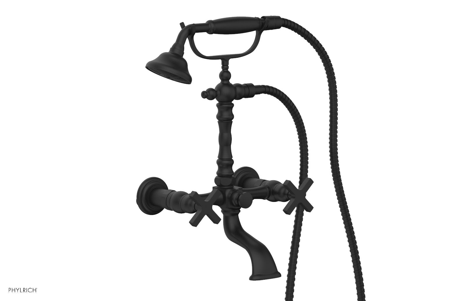 HEX MODERN Exposed Tub & Hand Shower Faucet with Cross Handle K2393 22 - Perfect for Bathroom Renovation & Spa-Like Shower Experience