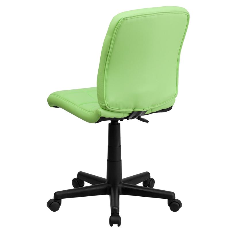 FLASH Clayton Mid Back Black Quilted Vinyl Swivel Task Office Chair with Arms - Ergonomic Desk Chair for Home Office, Computer Workstation & Conference Room