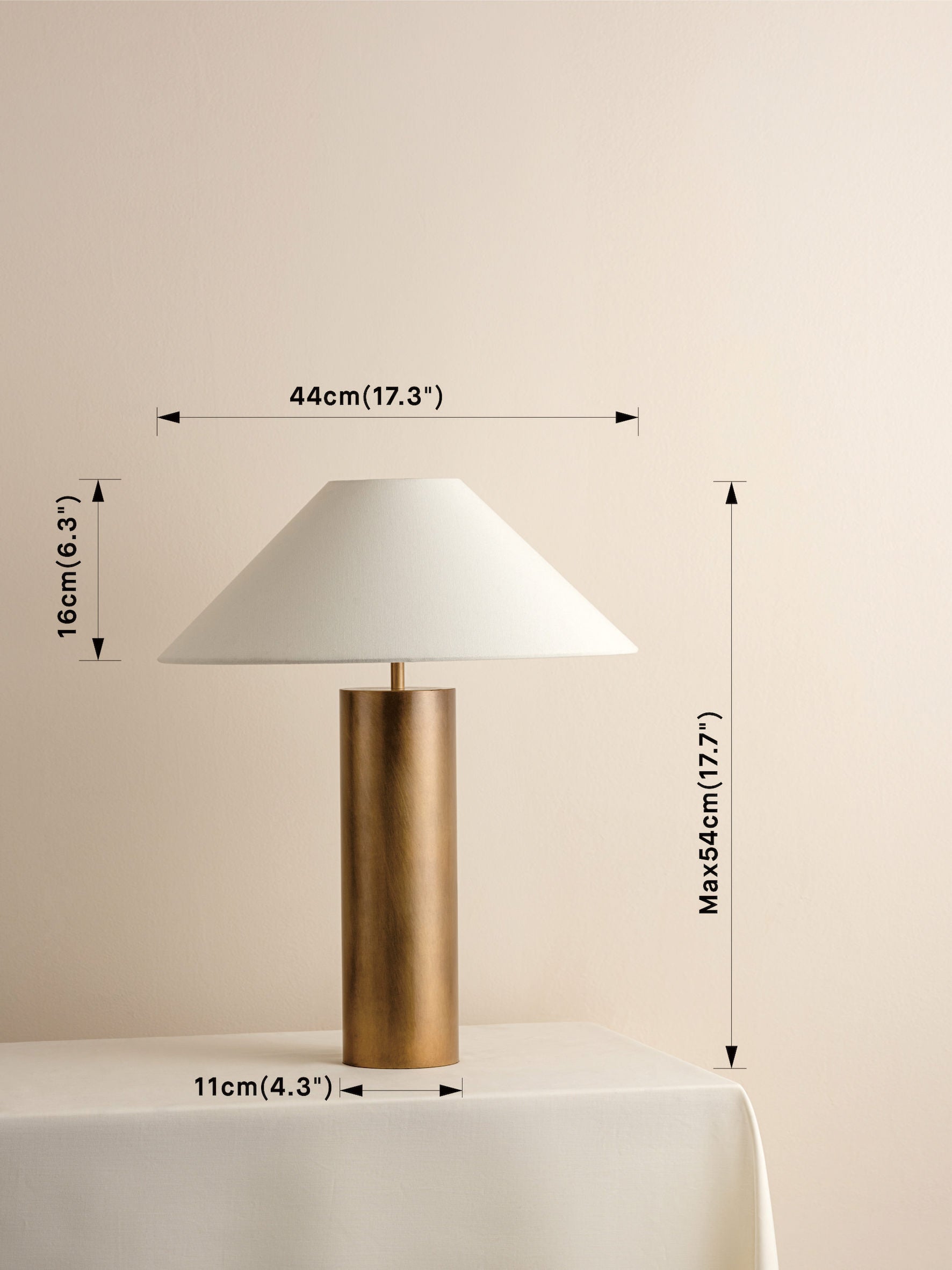 Vintage Aged Brass and Linen Table Lamp - Classic Home Decor for Living Room, Bedroom & Office Lighting