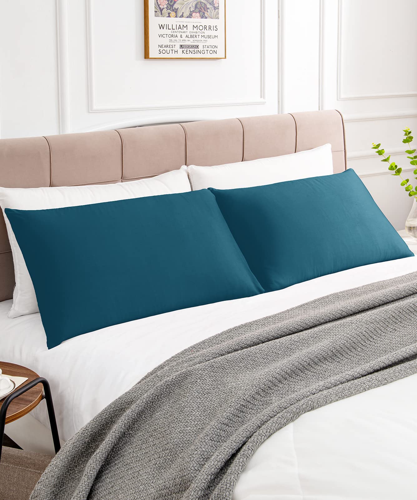 Premium 600 Thread Count Queen Size Cotton Pillowcases Set of 2 - 20x30 Inches, Soft Long Staple Cotton with Envelope Closure (Dark Teal) | Breathable Bedding for Side Sleepers & Hot Sleepers | Luxury Hotel Style Pillow Covers for Master Bedroom