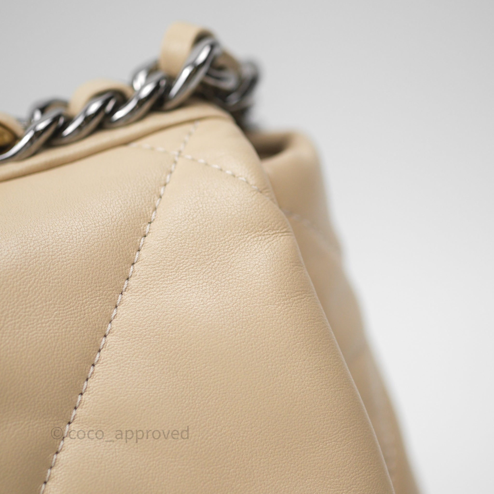 Chanel 19 Small Beige Mixed Hardware Flap Bag - Luxury Designer Crossbody Purse for Women | Perfect for Date Night, Office & Special Occasions