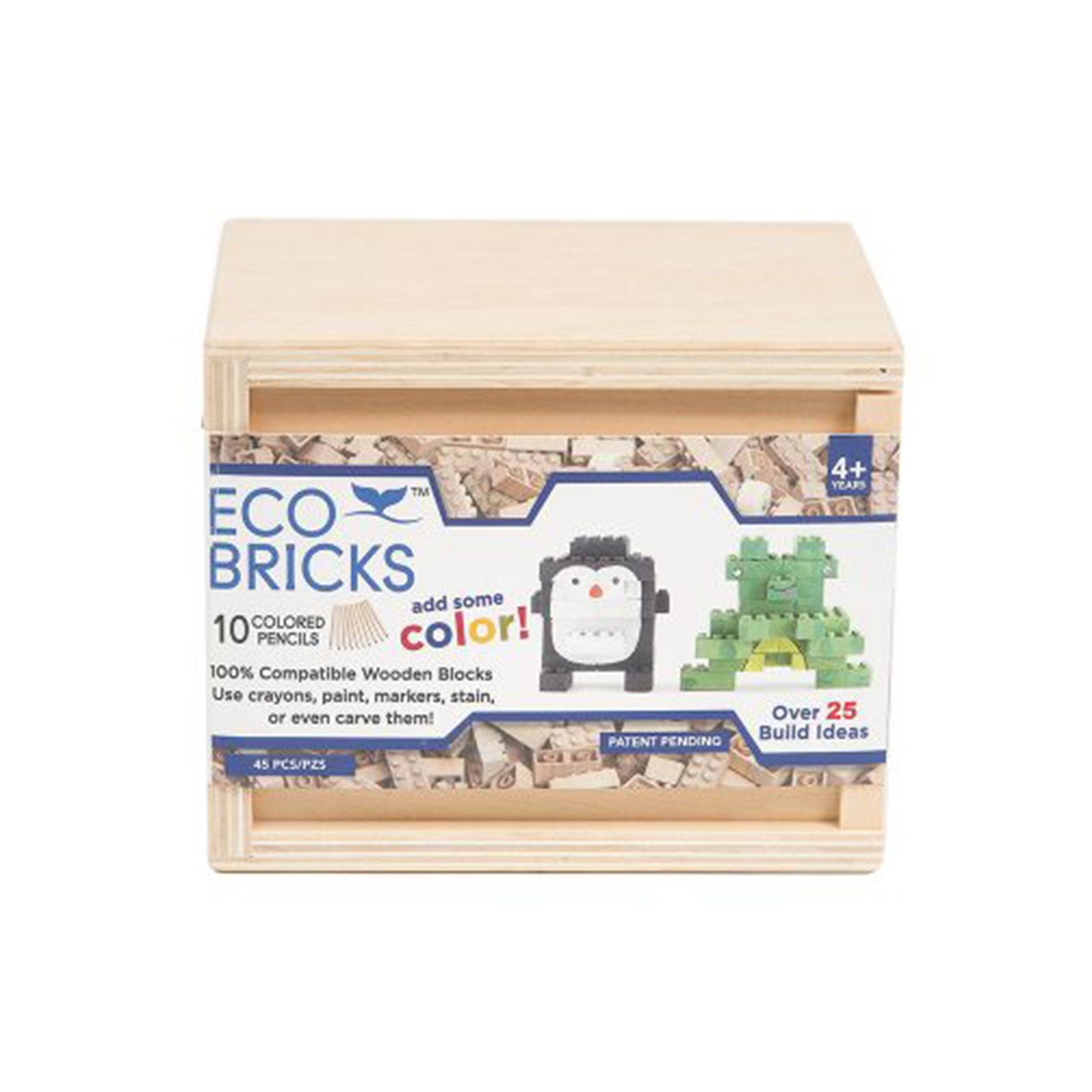 Eco-Friendly Wooden Building Blocks Set - 45 Piece Natural Wood Toy for Kids, STEM Learning & Creative Play - Perfect for Preschool, Classroom & Birthday Gifts