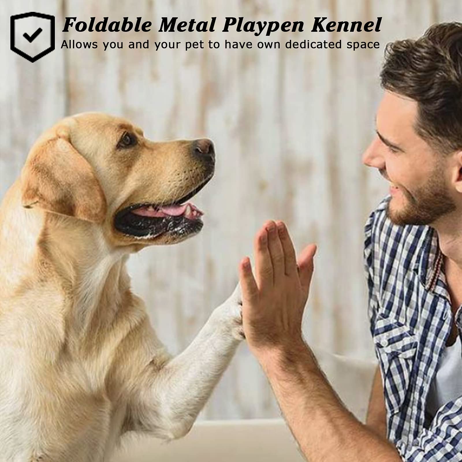 PUKAMI 16-Panel Portable Dog Playpen Fence - 32