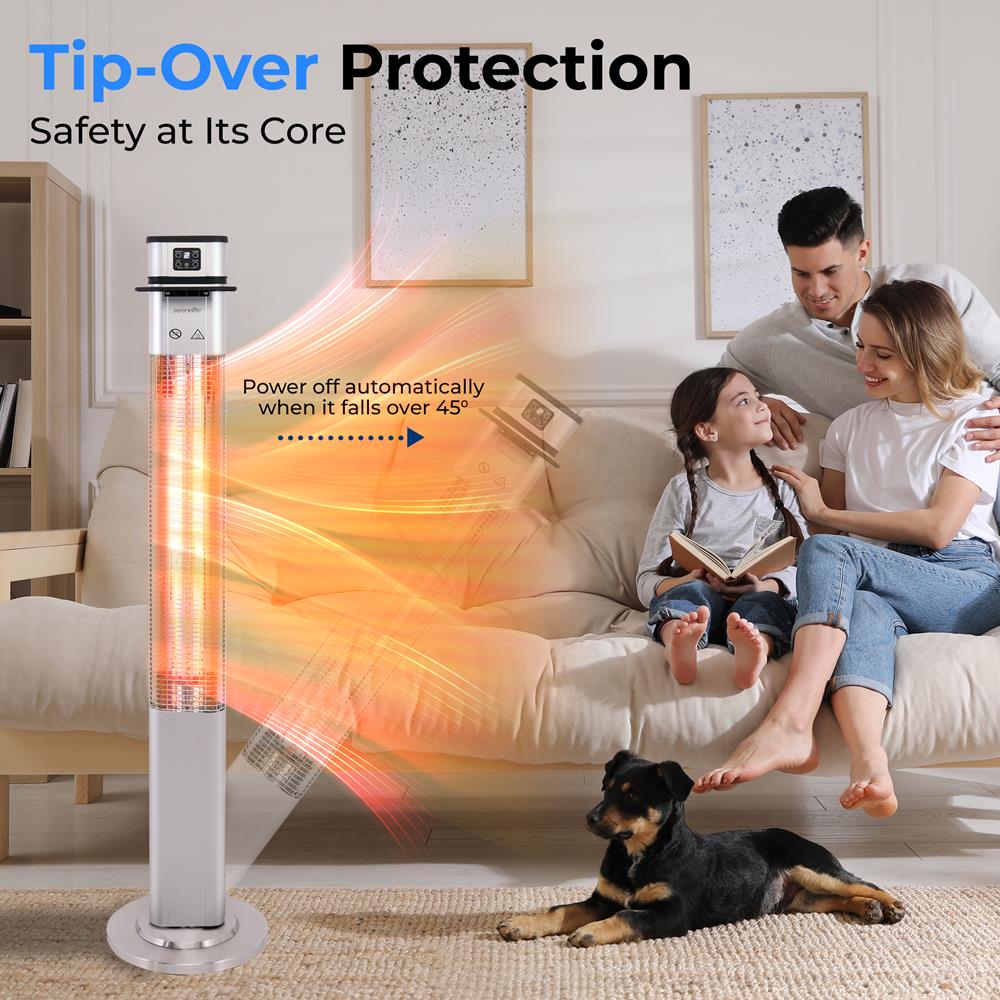 Outdoor Standing Patio Heater - 48,000 BTU Propane Gas Heater for Backyard, Deck, Garden & Patio - Weatherproof & Adjustable Height - Perfect for Cold Evenings & Outdoor Gatherings