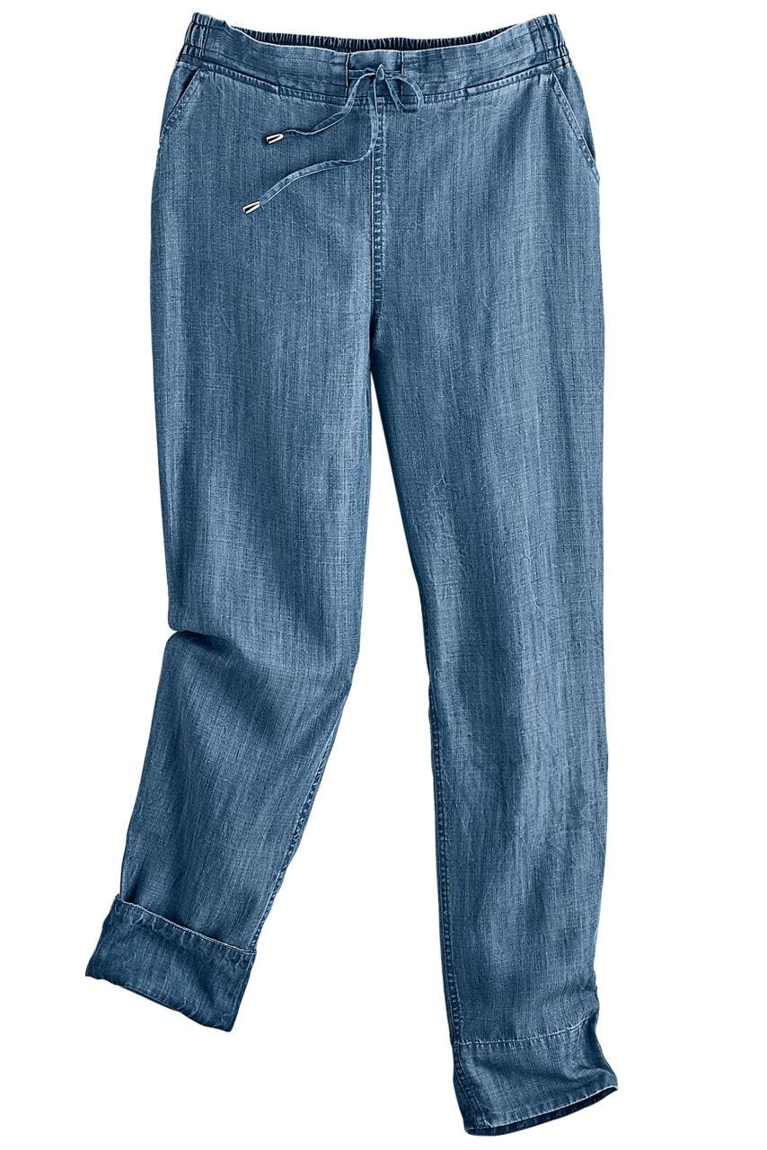 Women's Enclave Weekend Pants - Light Indigo Chambray Casual Trousers | Perfect for Relaxing, Lounging & Weekend Outings
