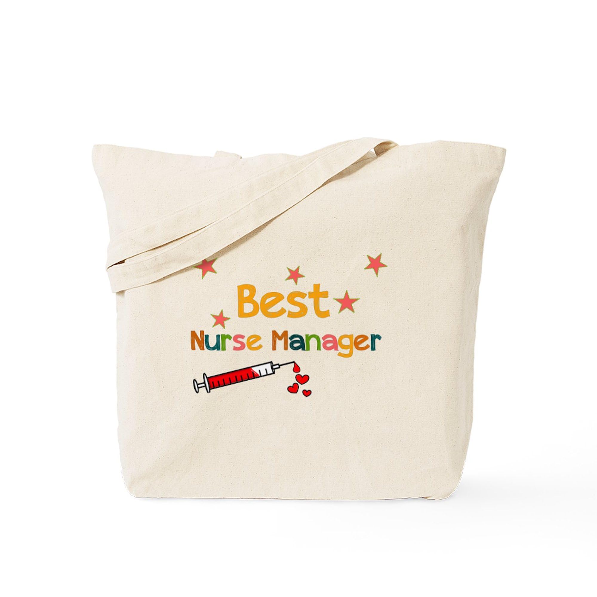 Best Nurse Manager Tote Bag - Natural Canvas Reusable Shopping Bag for Work & Daily Use | Durable & Eco-Friendly Grocery Tote for Nurses, Professionals & Commuters