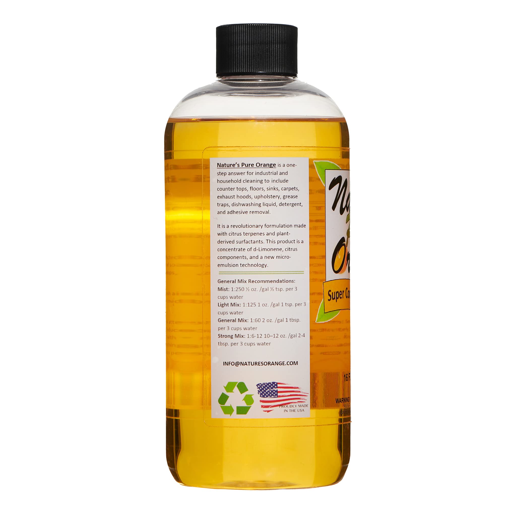 Super Concentrated Cleaner with D-Limonene Extract - Powerful Citrus Degreaser, Deodorizer & Multi-Surface Cleaner (16 oz) - Perfect for Kitchen, Garage & Industrial Use