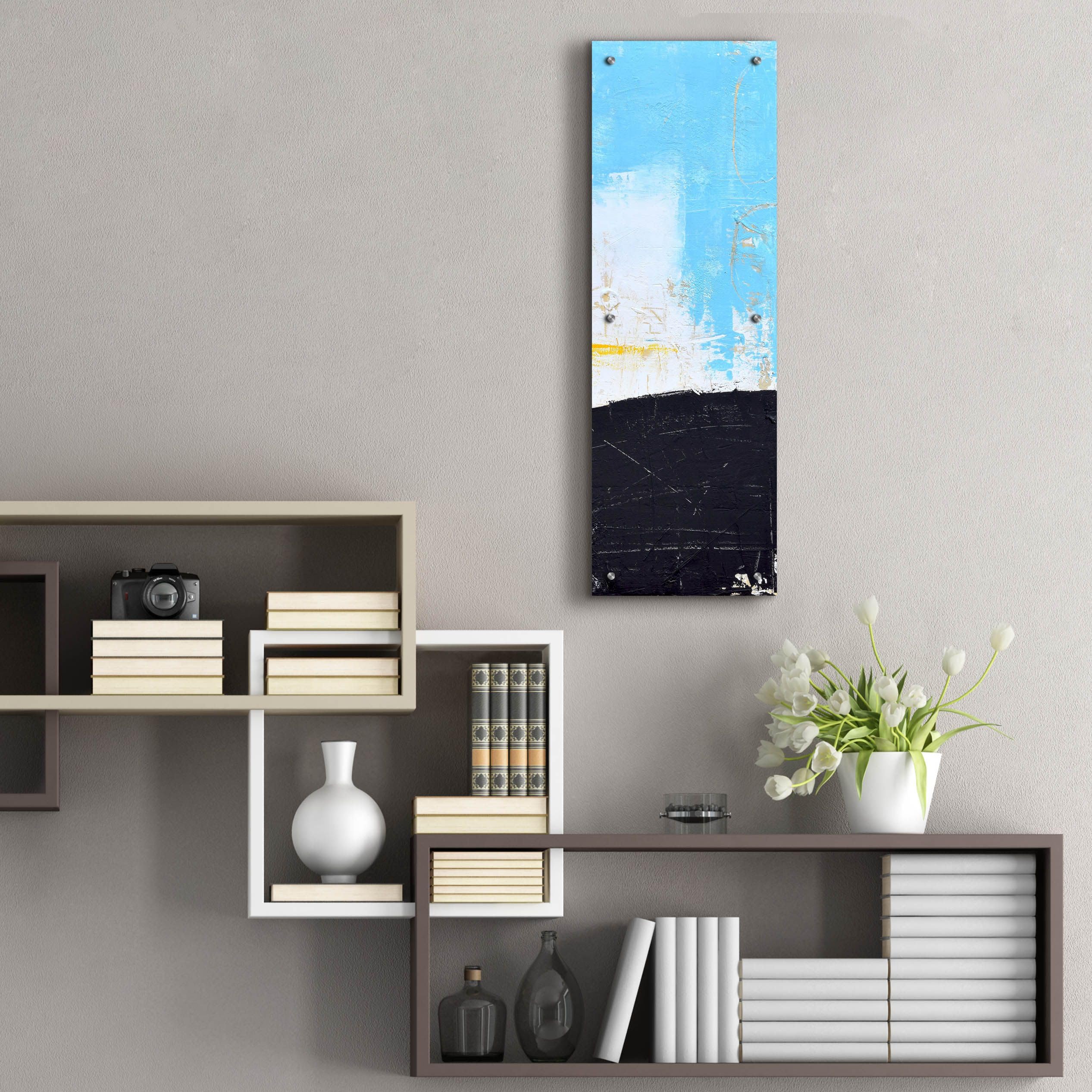 Epic Art 'Distance II' by Erin Ashley - Acrylic Glass Wall Art Painting 12x36 Inches - Modern Home Decor for Living Room, Bedroom & Office