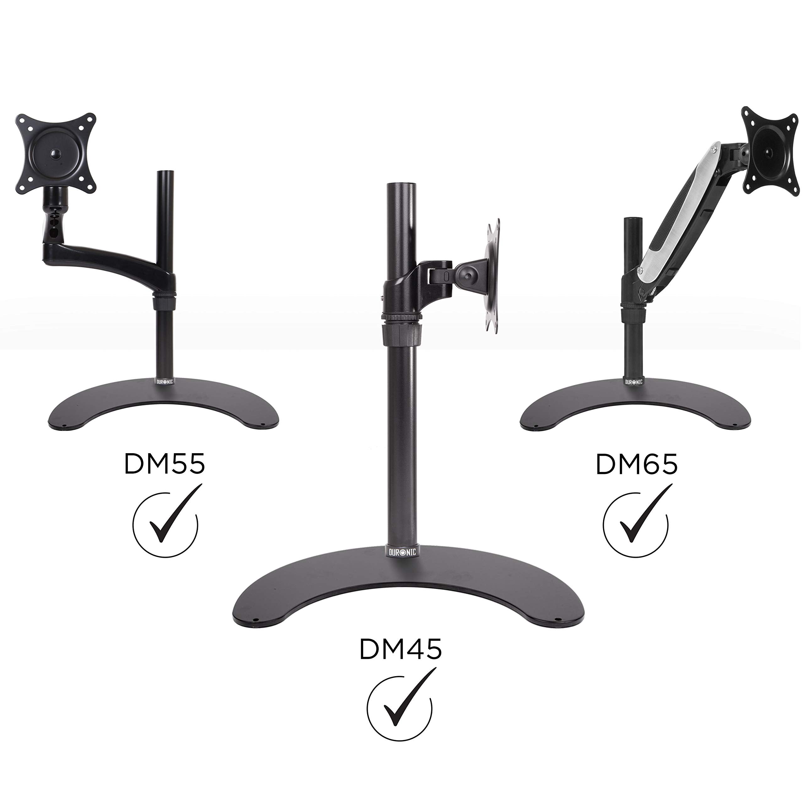 Duronic DM25D Heavy Duty Monitor Stand for Pole | Compatible with DM15, DM25, DM35, DM453 Poles | Flat Freestanding Desk Base | Secure Alternative to Clamp/Grommet Mounting | Perfect for Office Workstations, Home Desks & Multi-Monitor Setups