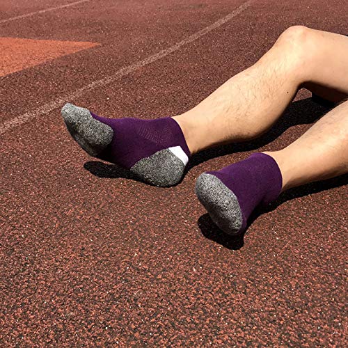 HaloYIYI Men's 5 Pack Low Cut Athletic Socks - Durable Ankle Mesh, Cushioned & Breathable Sport Socks for Running, Gym & Everyday Wear