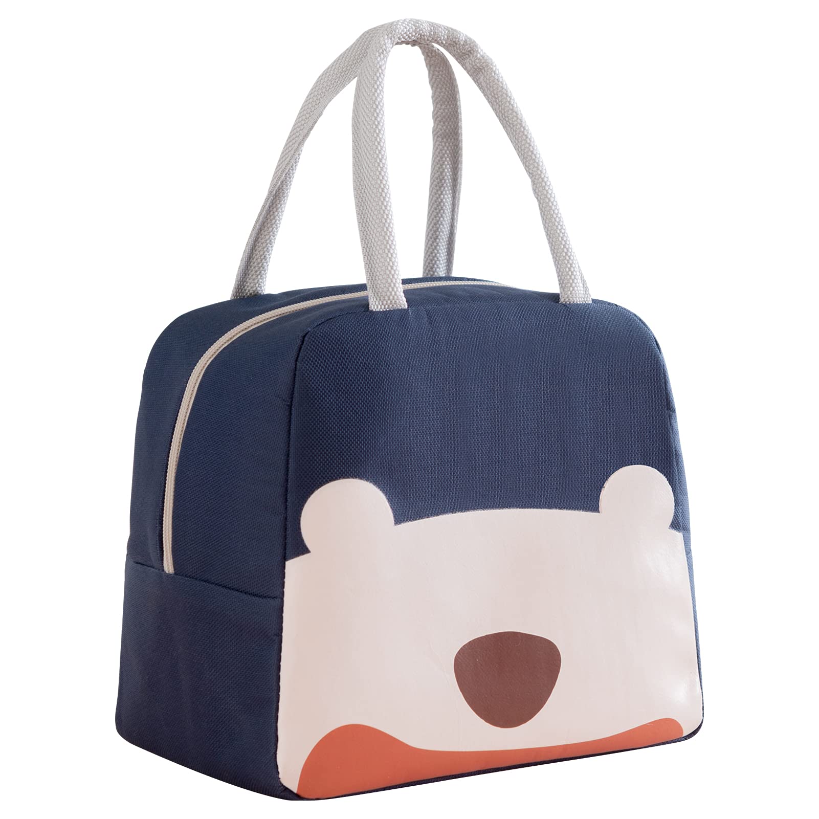 Mziart Insulated Lunch Bag for Women & Men - Thermal Waterproof Lunch Box Container, Cute & Fashionable Lunch Tote Organizer for Work, School, Picnic - Navy Blue