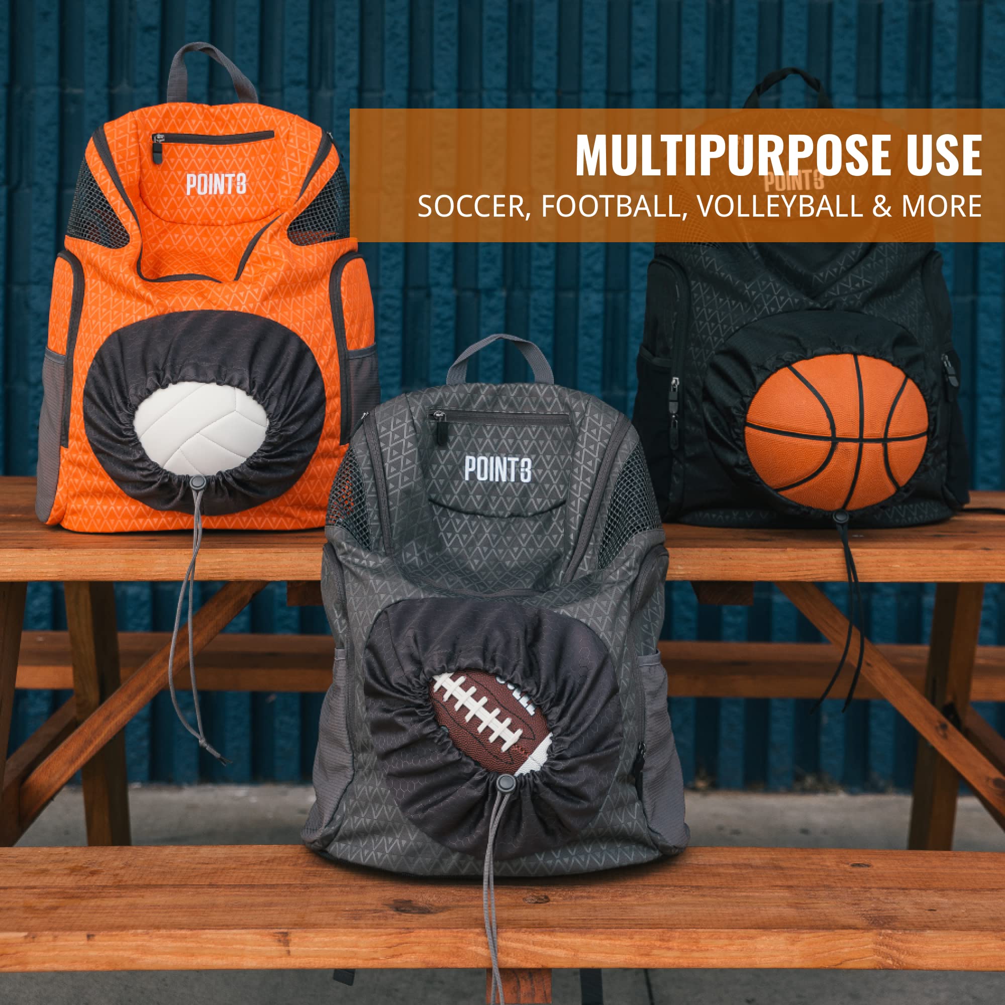 Basketball Backpack with Ventilated Shoe Pocket for Travel & Sports