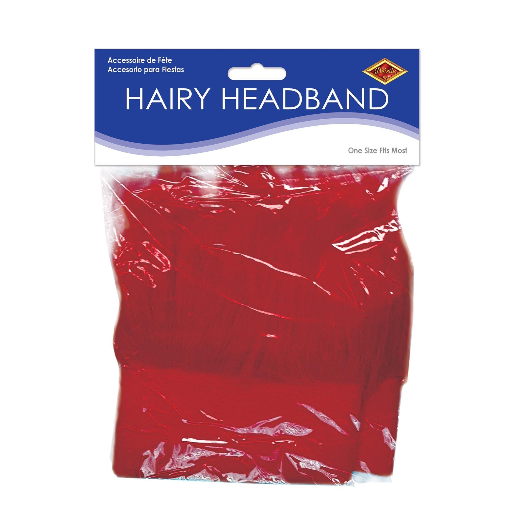 12 Pack Beistle Hairy Headband - Red Halloween Costume Accessories for Women & Men - Perfect for Parties, Cosplay, and Themed Events