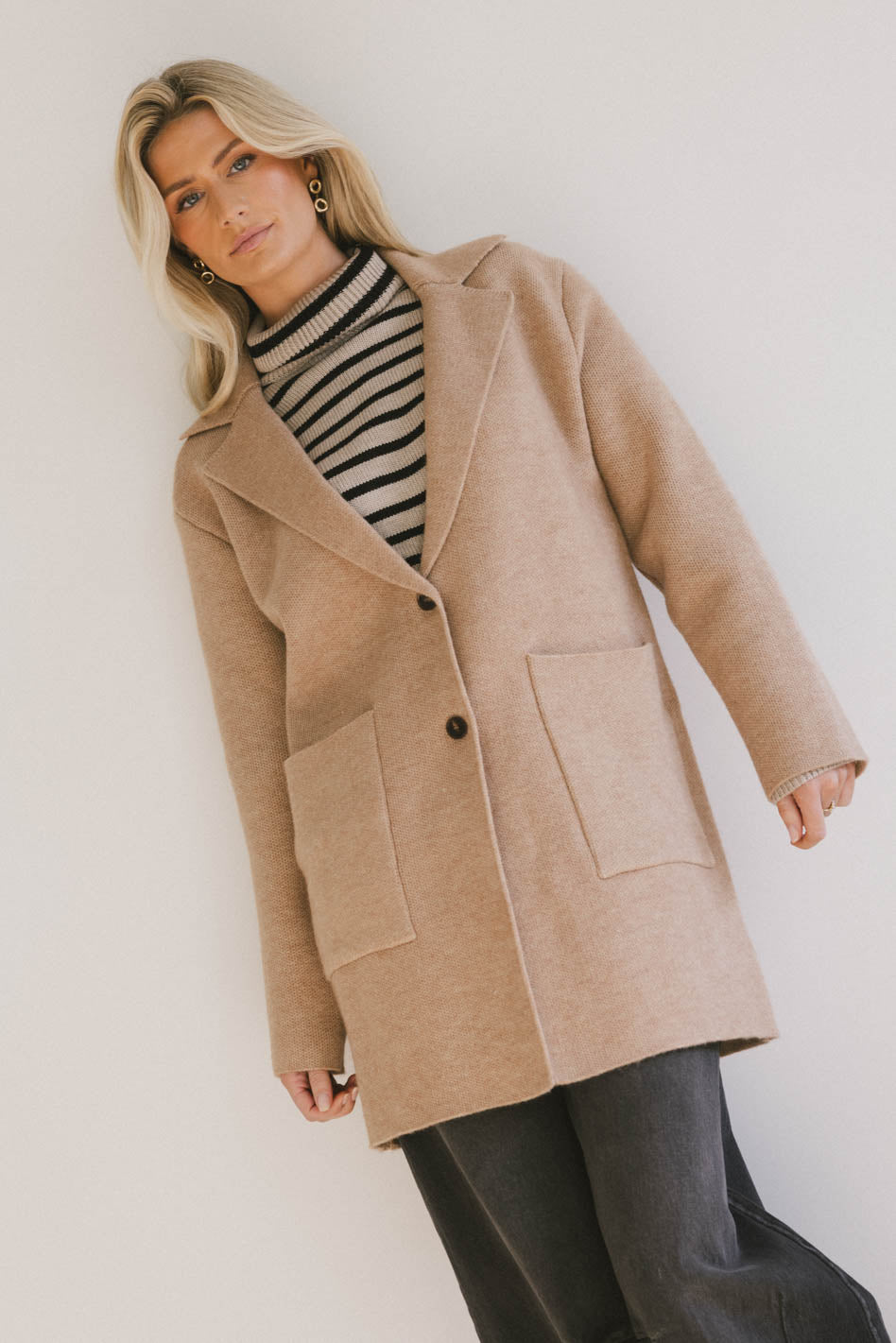Mocha Brown Knitted Cardigan for Women - Cozy Fall & Winter Sweater - Perfect for Casual Outfits, Office Wear, and Layering