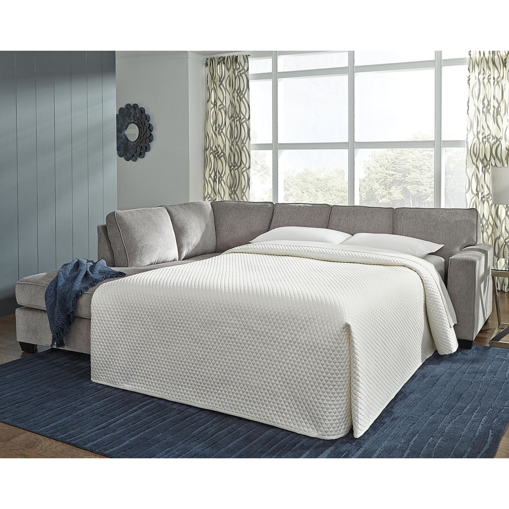Altari 2-Piece Sleeper Sectional Sofa with Chaise Lounge - Convertible Sleeper Sofa Bed for Small Spaces, Living Room & Guest Room Furniture - Comfortable Modern L-Shaped Couch with Storage