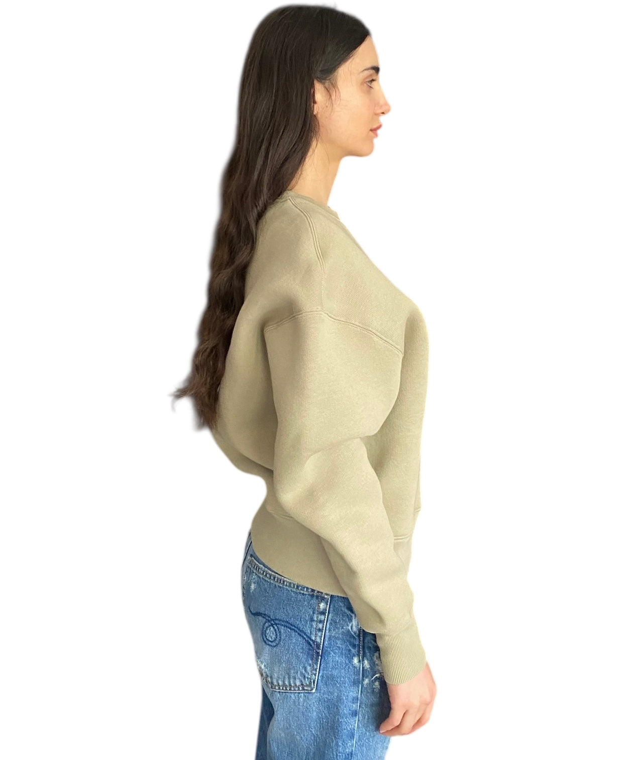 Ami Green De Ceour Heart Embossed Sweater - Women's Knit Pullover for Fall & Winter - Cozy Casual Wear for Dates, Office & Holiday Outfits