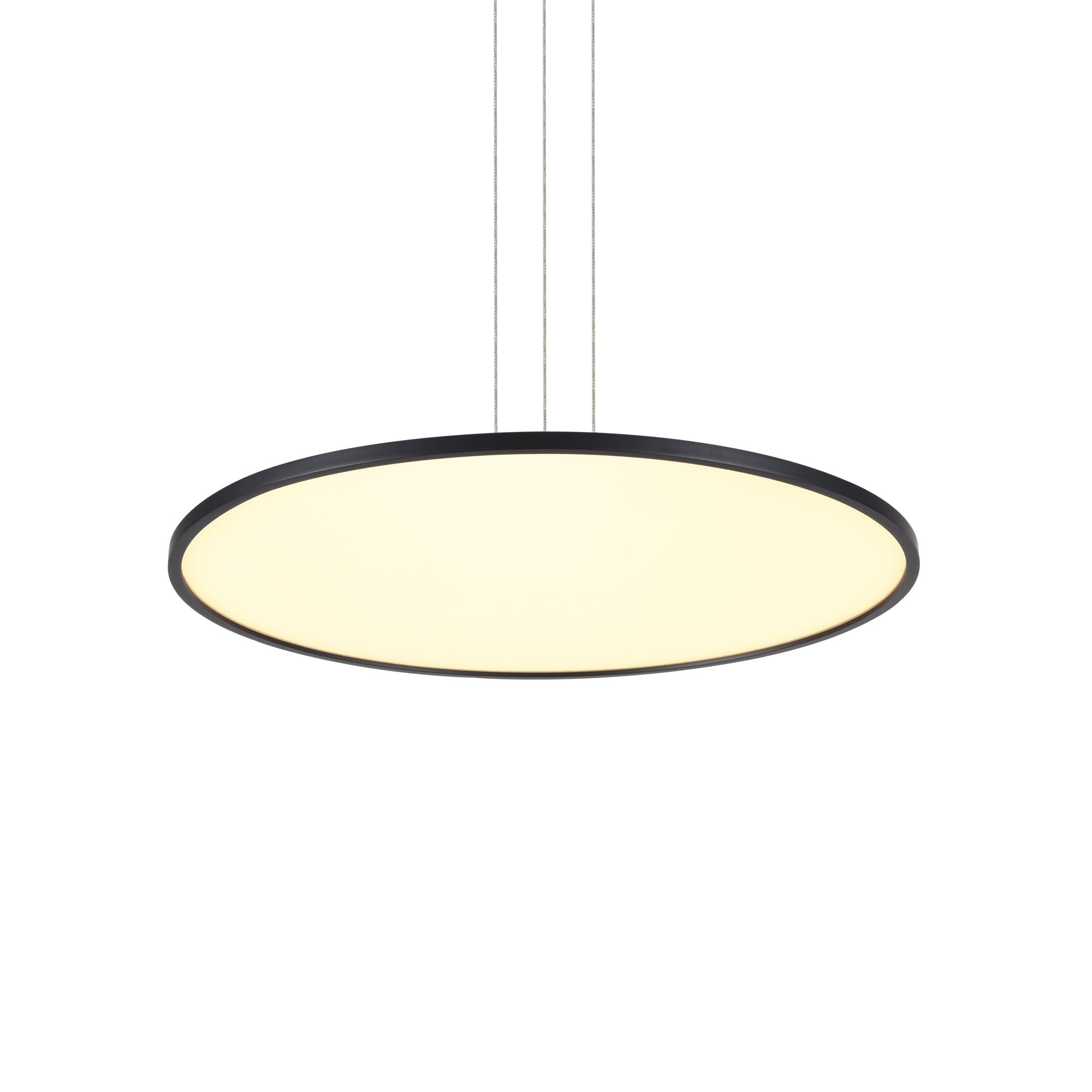 VONN Salm 24 Inch Black LED Chandelier with Disc Design - Modern Ceiling Light Fixture for Dining Room, Bedroom or Living Room Decor