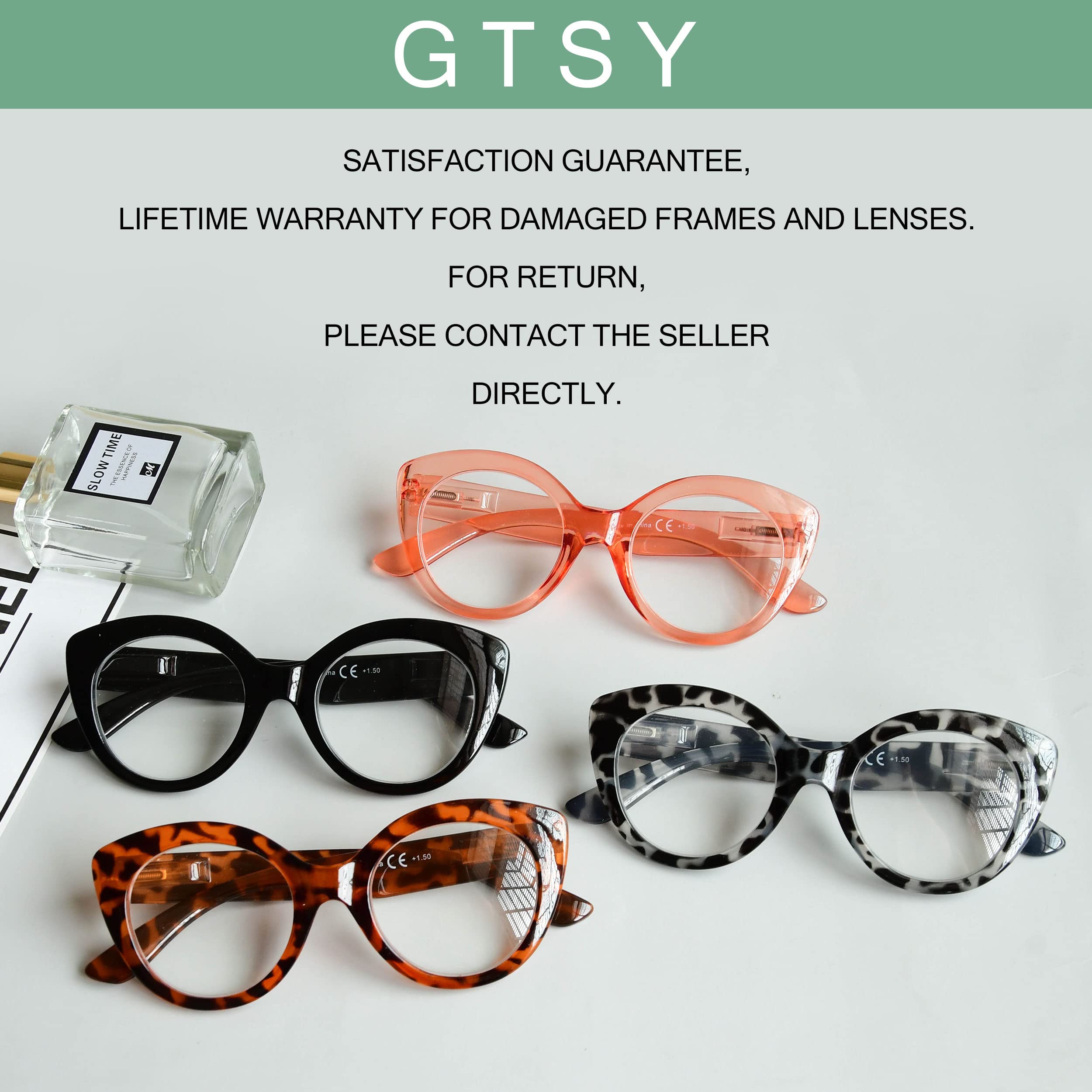 4 Pairs Stylish Round Reading Glasses for Women - Fashionable Readers for Reading, Working & Computer Use