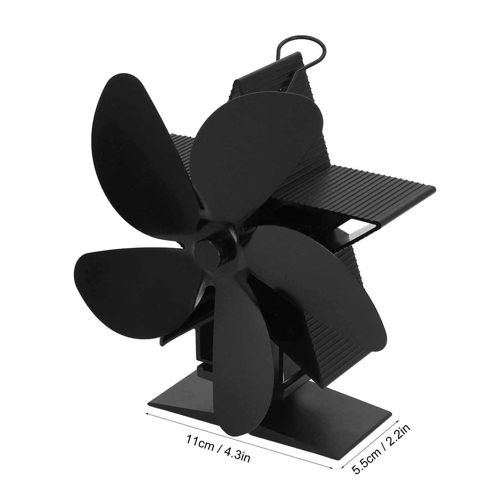 5 Blade Wood Stove Fan - Quiet Fireplace Heat Fan with Self-Generated Electricity, Energy Efficient & Eco Friendly for Chimney Fireplaces - Perfect for Heating Cabins, Homes & Outdoor Spaces