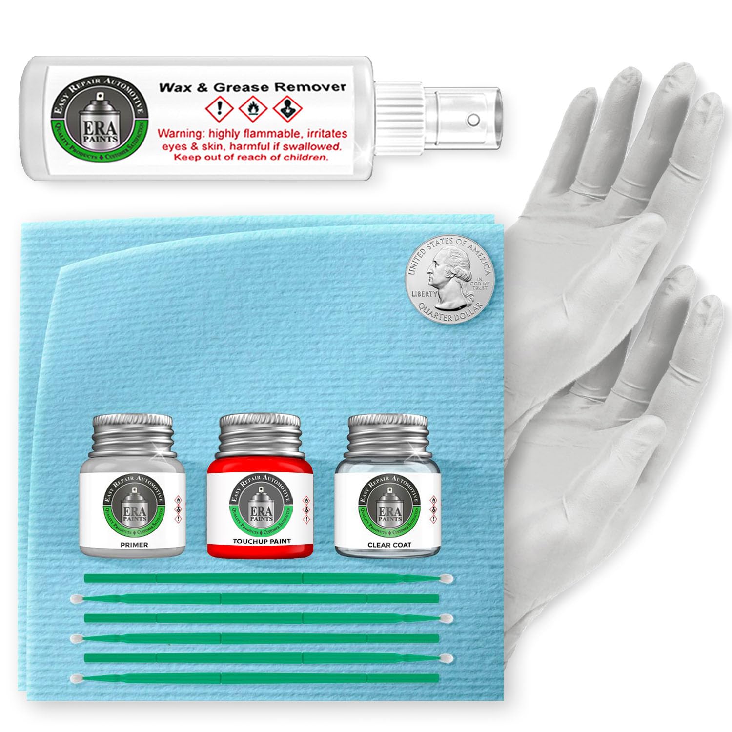 ERA Paints 376/6376 - AMG Green Hell Magno Touch Up Paint for Mercedes | Exact Color Match | Professional Auto Repair Kit | Scratch & Chip Repair for Car Body