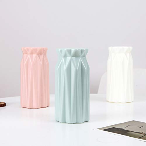 Unbreakable Ceramic-Look Plastic Vase - Origami Seashell White Flower Vase for Home Decor, Wedding Centerpieces & Office Arrangements